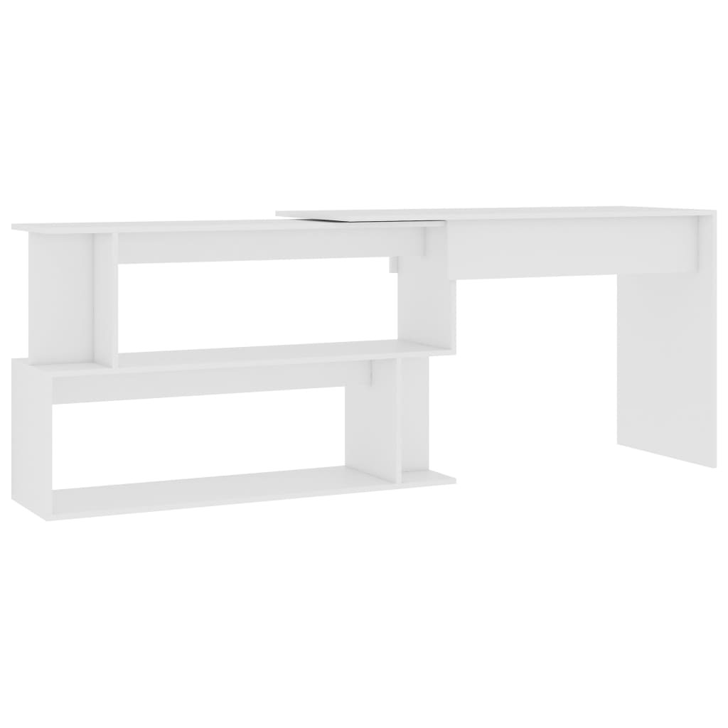 Corner Desk White Engineered Wood Bedroom Living Room Writing Table vidaXL