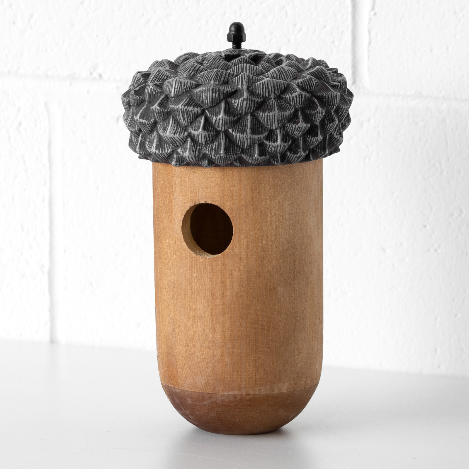 Acorn Shape Wooden Wren Small Bird House Garden Wall Fence Mounted Nesting Box