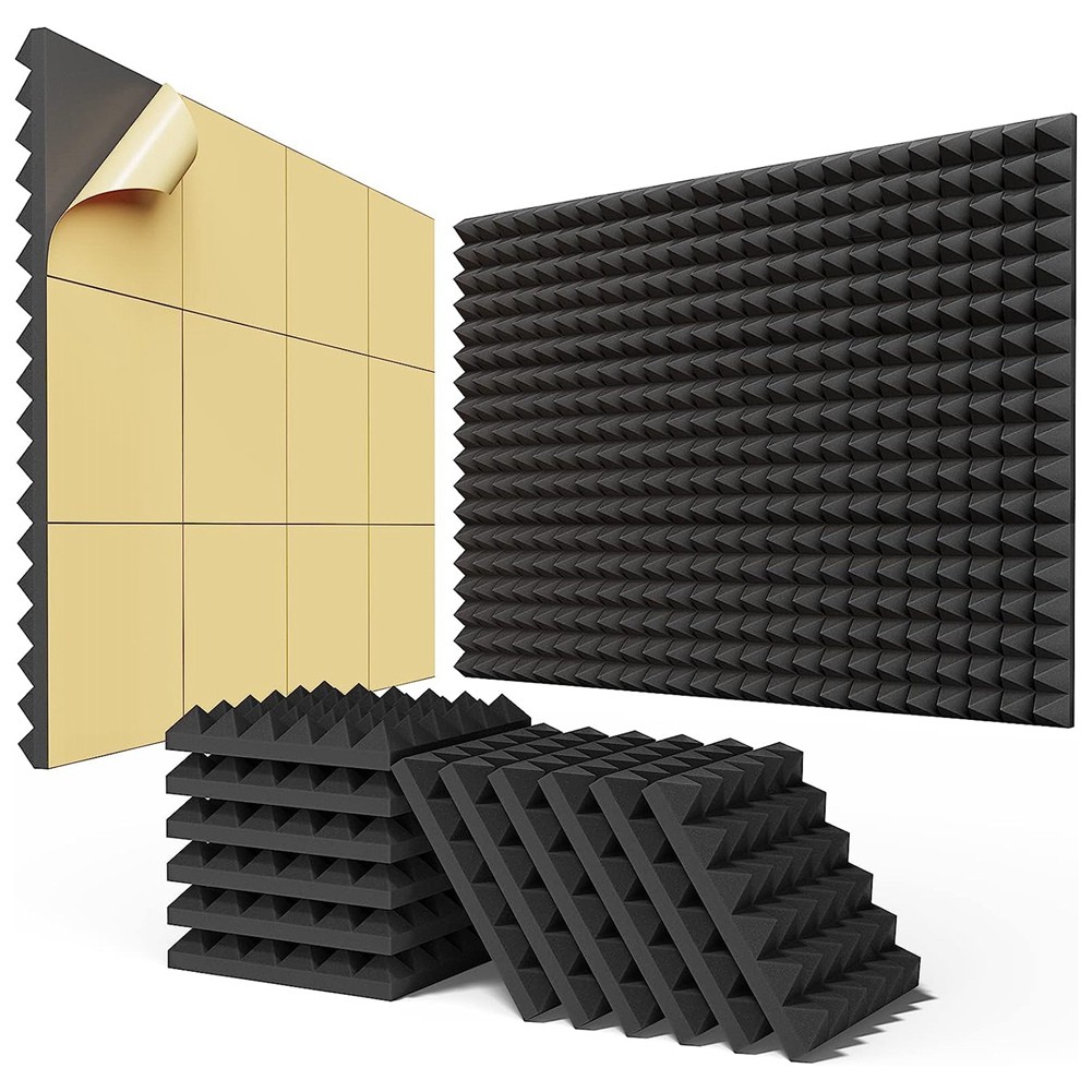 24PCS Self-Adhesive Sound Proof Foam Panels 2x12x12In,Fast Expand Acoustic3557