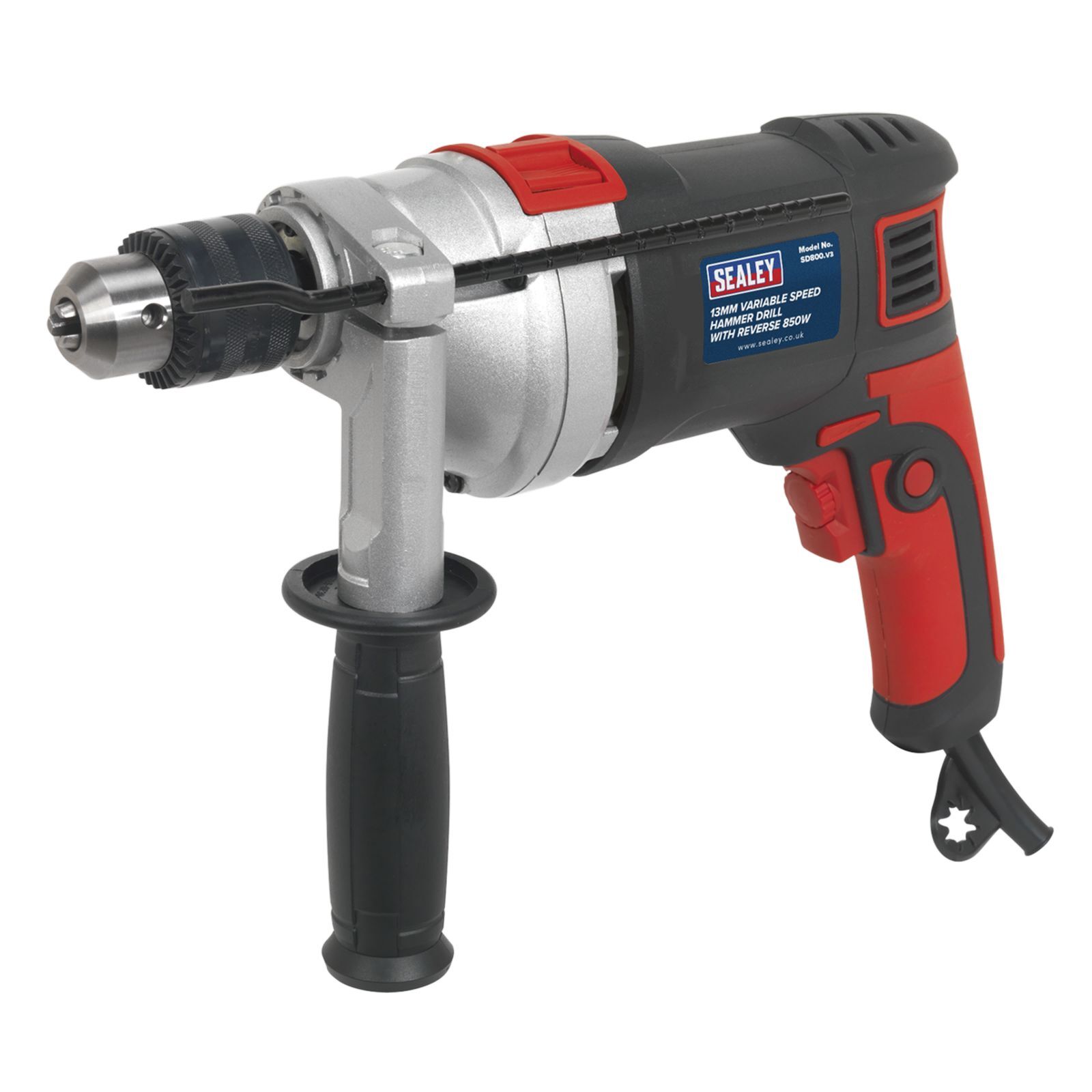 Sealey Hammer Drill 13mm Variable Speed with Reverse 810W/230V Electric Hammer