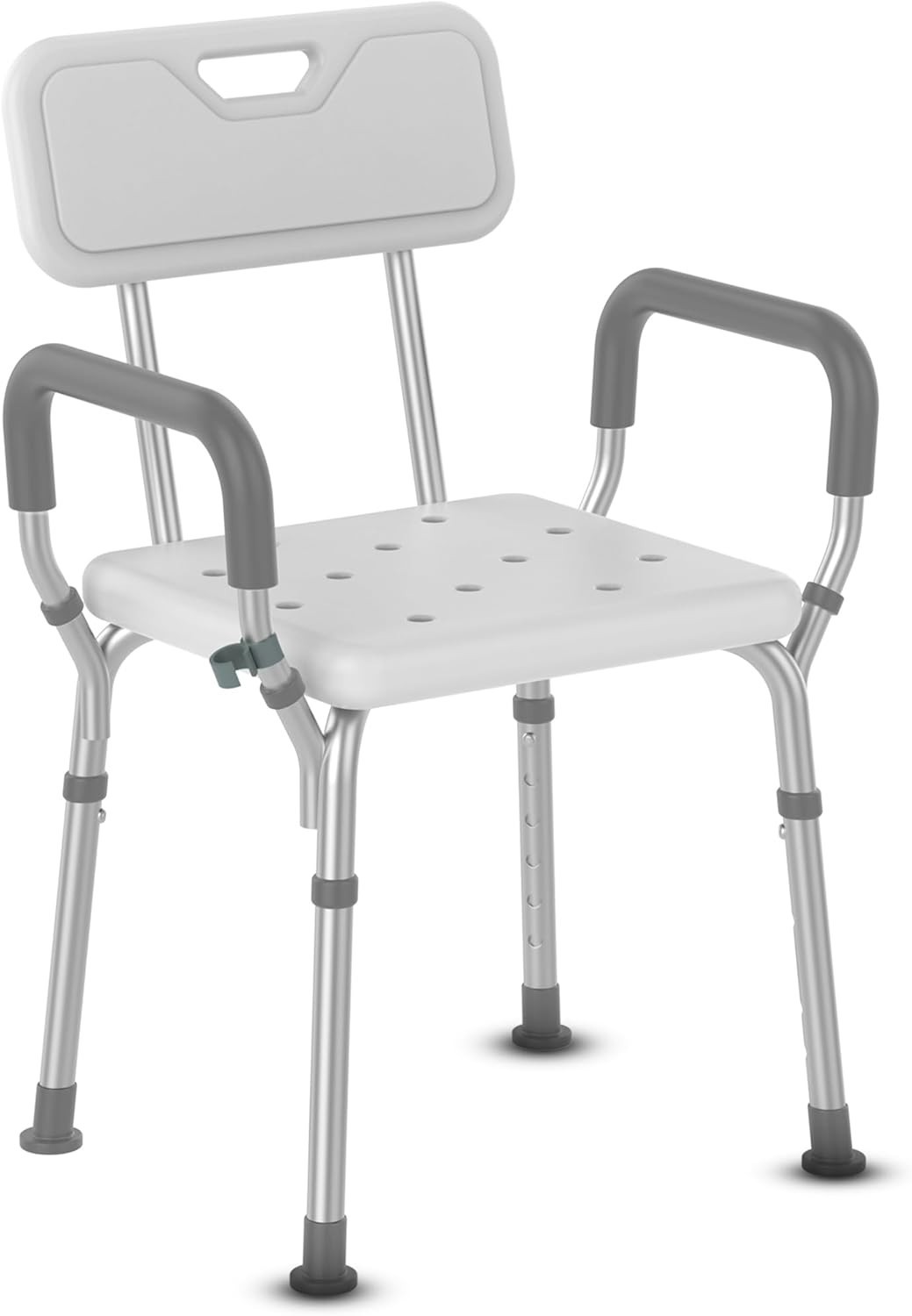 PORTABLE BATH CHAIR SHOWER STOOL SEAT BENCH BATHROOM ADJUSTABLE 5 HEIGHT STRONG