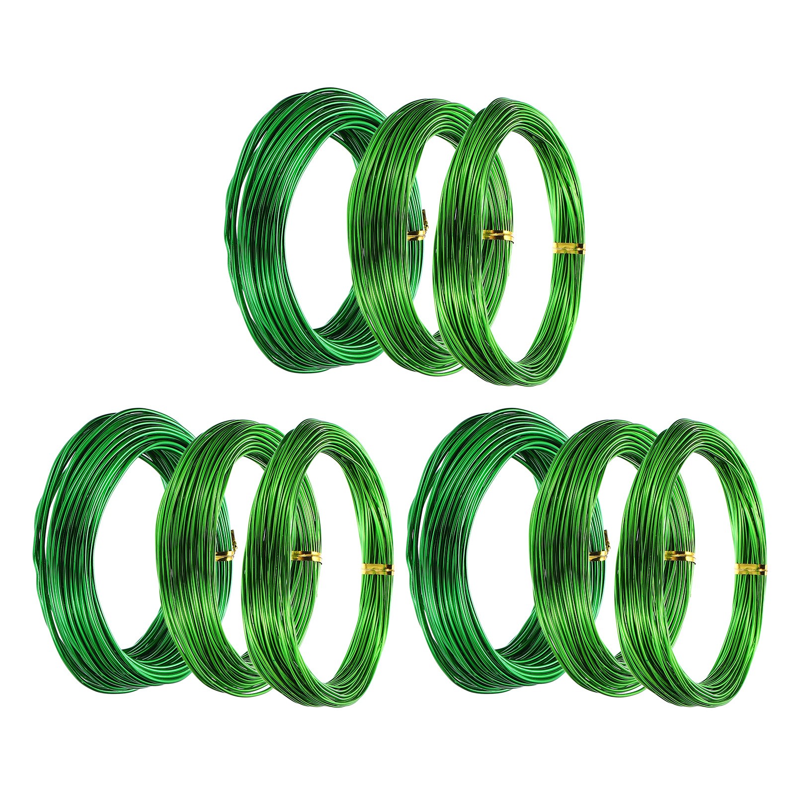 9 Roll 1mm/1.5mm/2mm Bonsai Training Wire 49.2 Feet Green