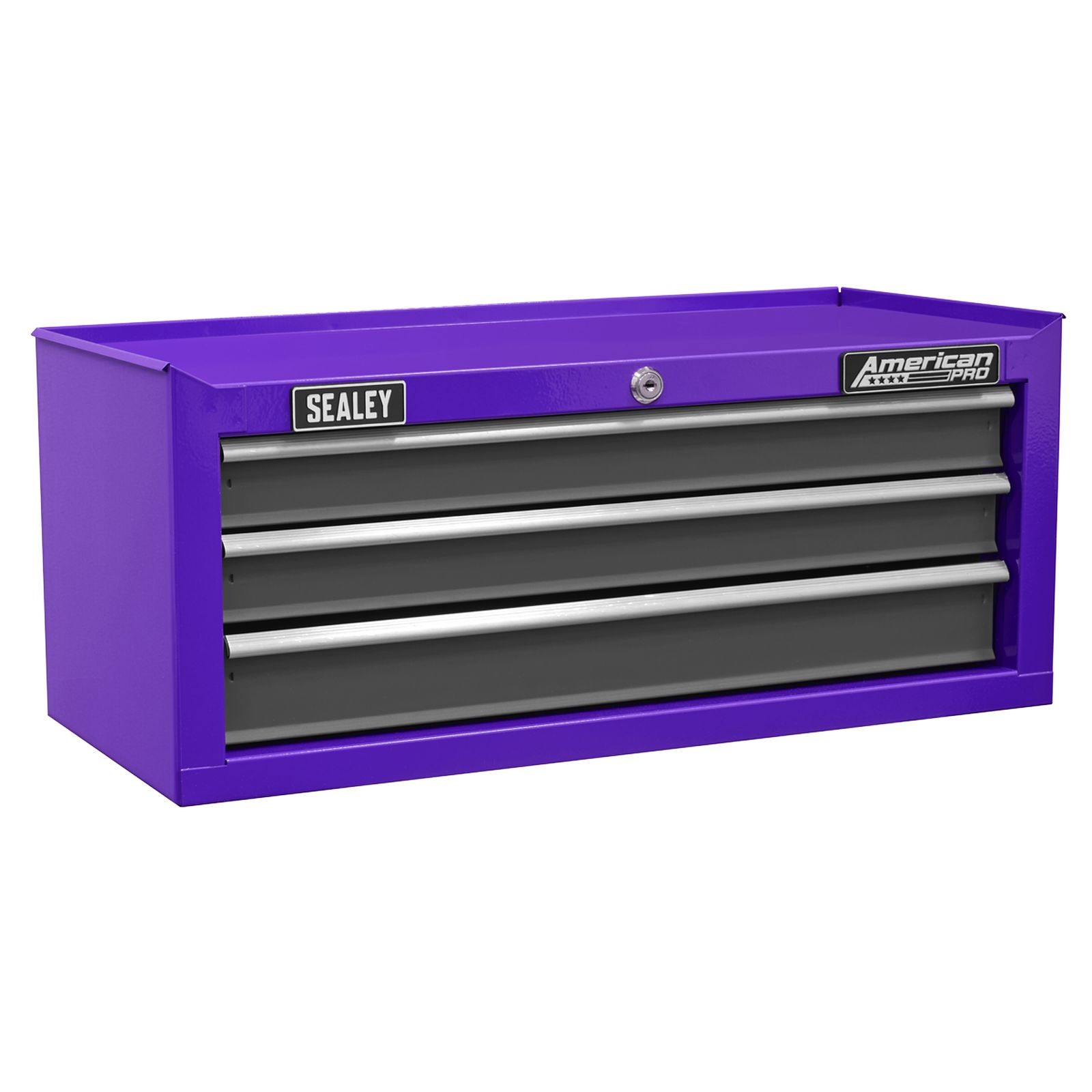 Sealey Purple/Grey Mid-Box 3 Drawer With Ball Bearing Slides - AP22309BBCP
