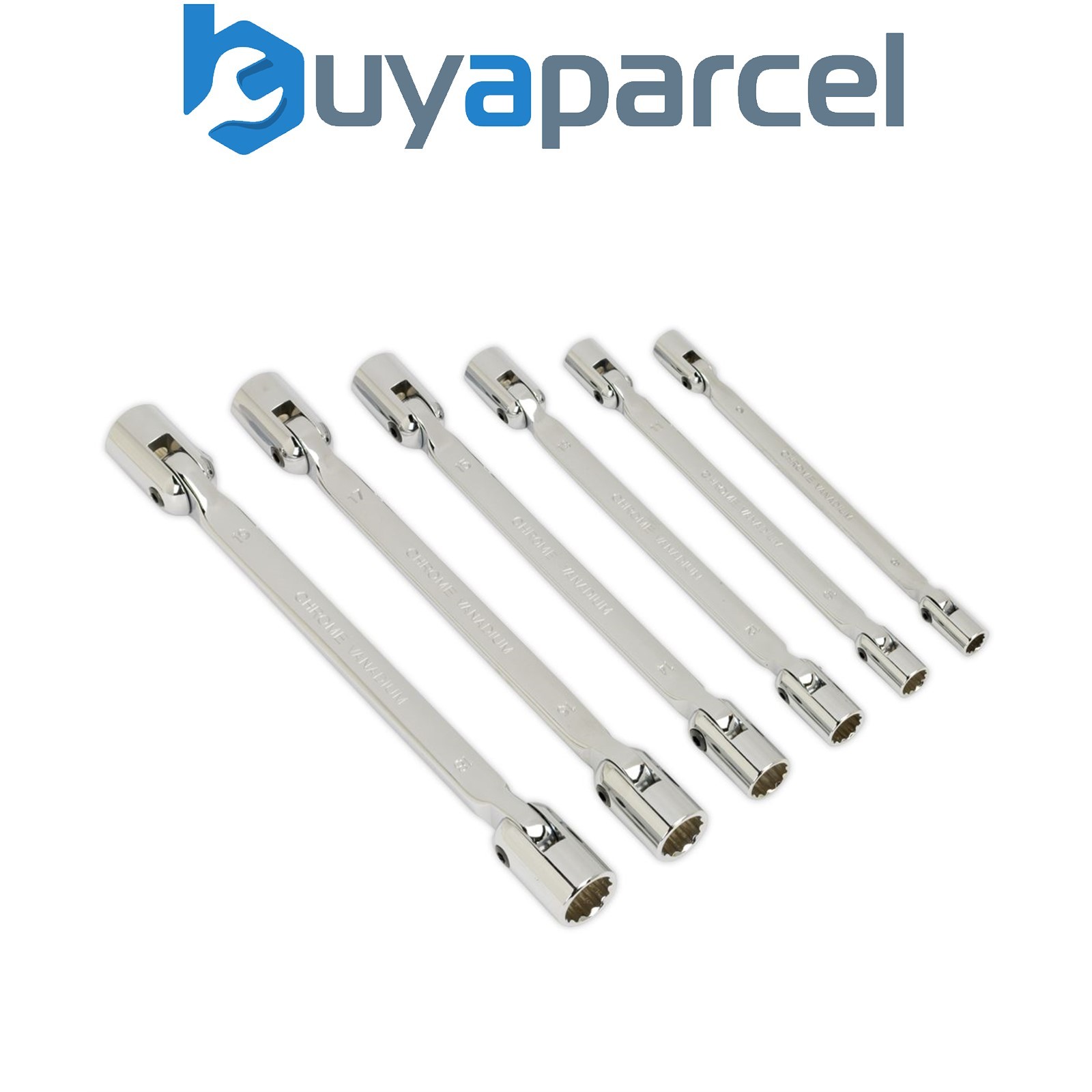 Sealey AK635 Premier Double Flexi-Head Socket Spanner Set 6pc
