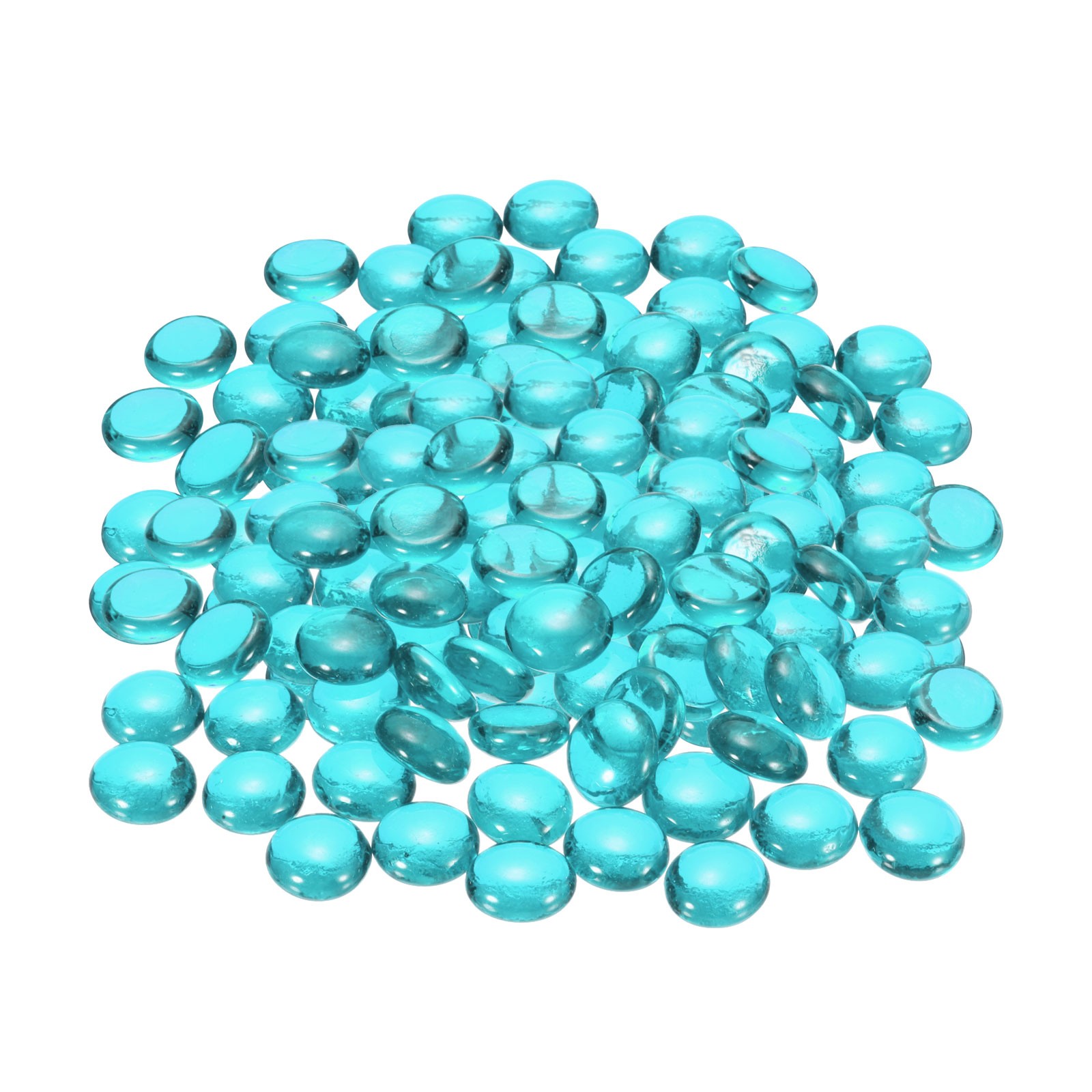 Fire Glass Beads Round Glass Marbles Gravel Pebbles 1000g/2.2lbs Blue
