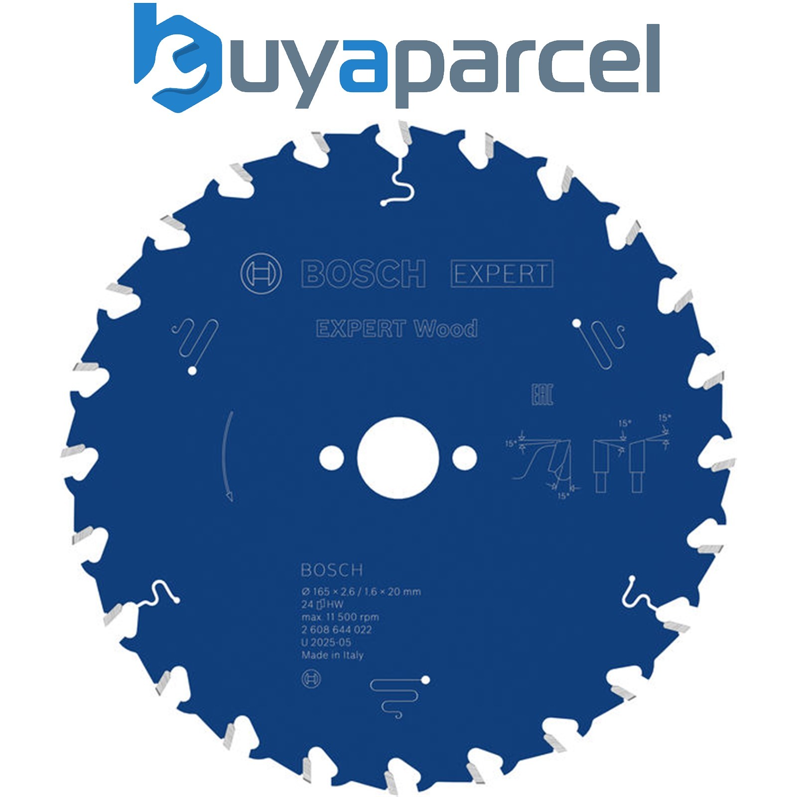 Bosch EXPERT Wood Circular Saw Blade 165 x 2.6/1.6 x 20 mm T24 2608644022