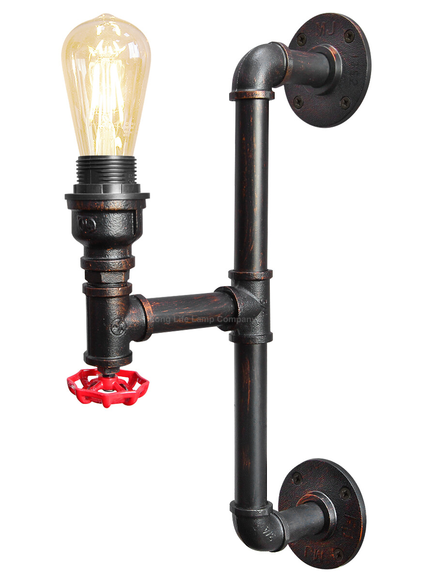 Vintage Industrial Rustic Handle Style Wall Light Metal Waterpipe Lamp M0187