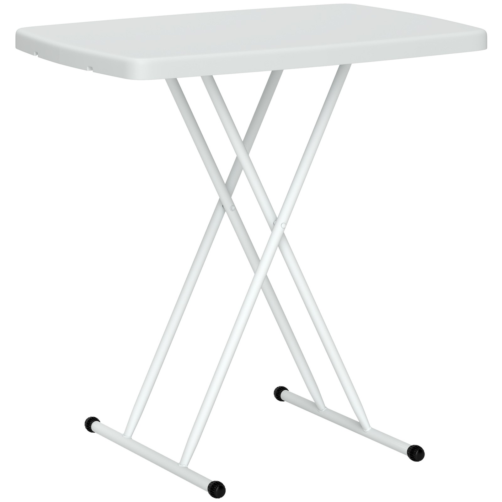 Outsunny Folding Coffee Table, Height Adjustable Picnic Table, White