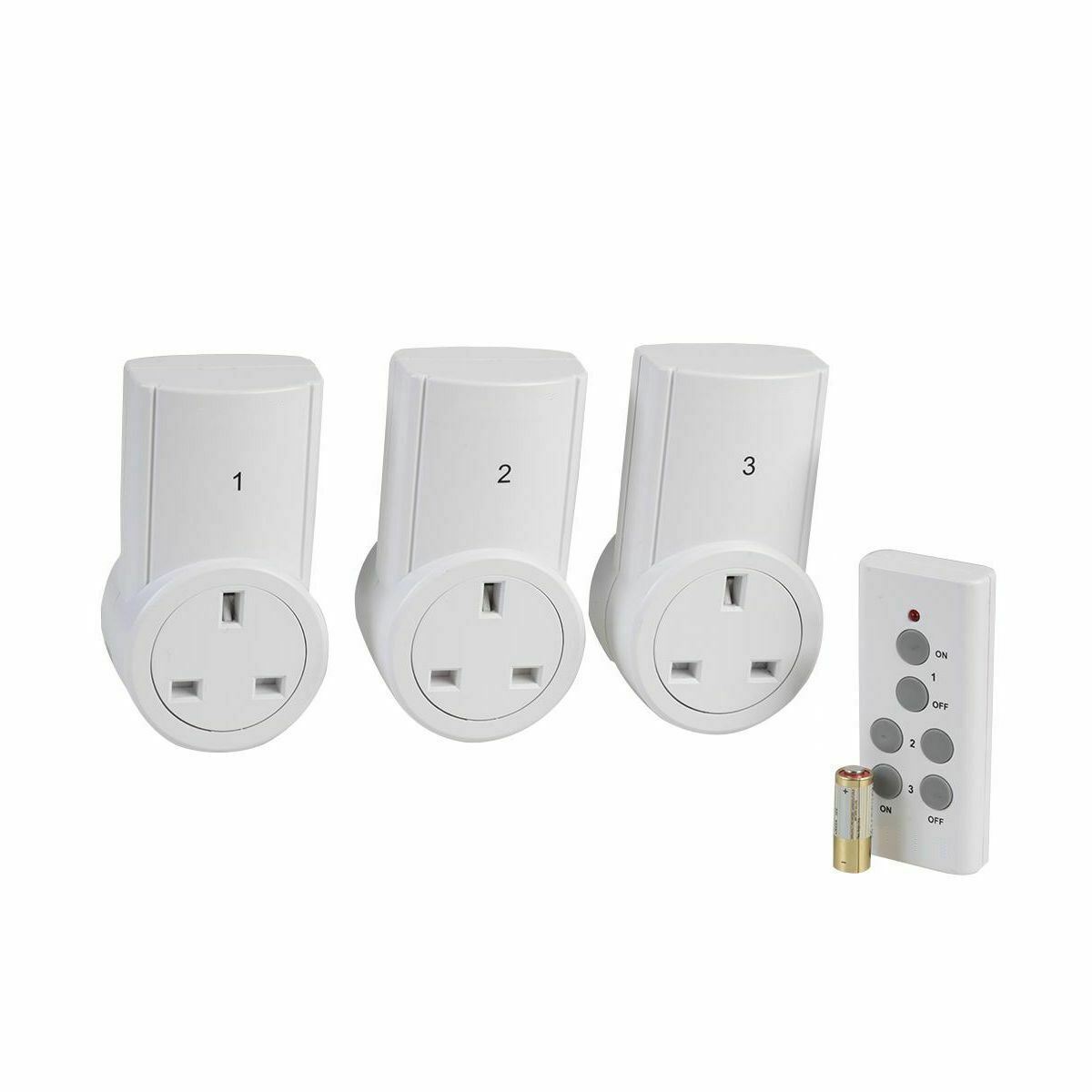 Remote Control Wireless Switch Set with 3 Receiver UK Plug Sockets