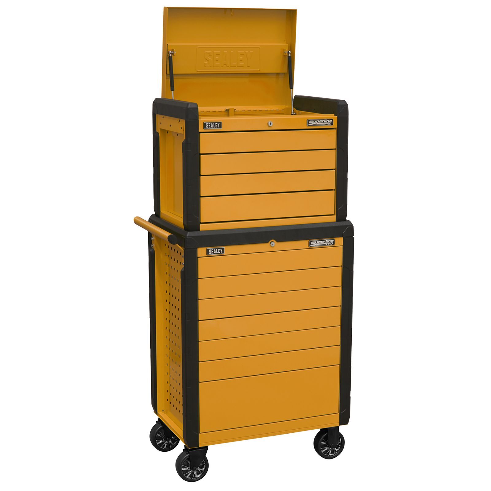 Sealey Rollcab 11 Drawer Push-To-Open Orange - APPDSTACKO
