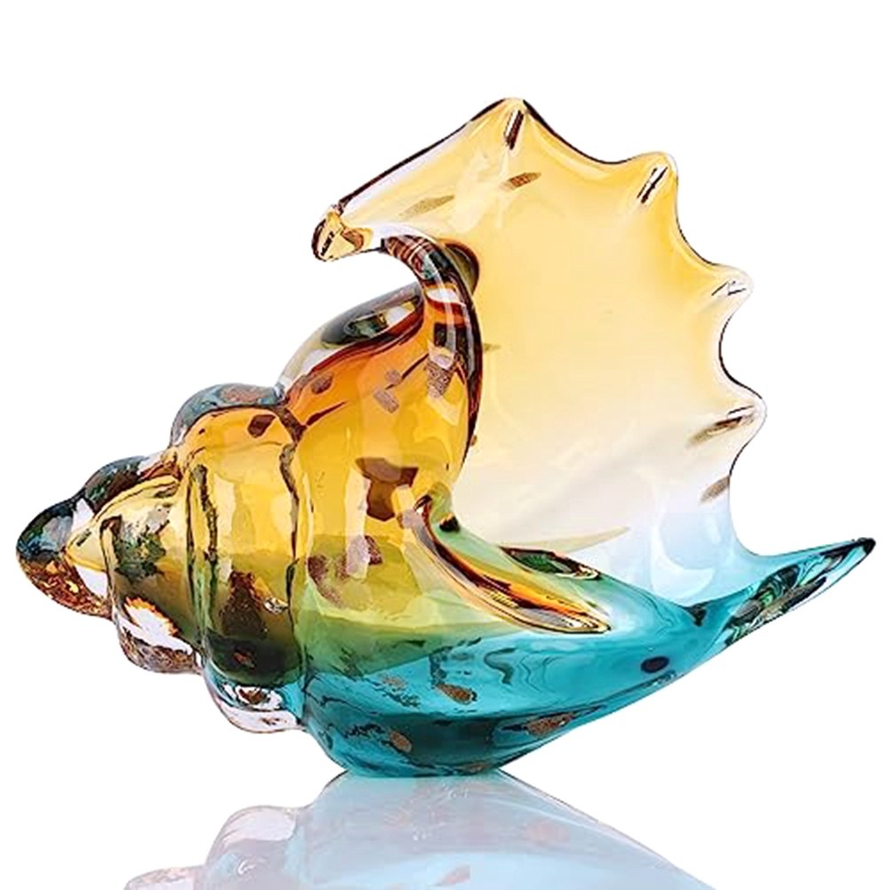 Glass Art Figurine Amber Glass Art Statue Bookcase Decoration M1I31021