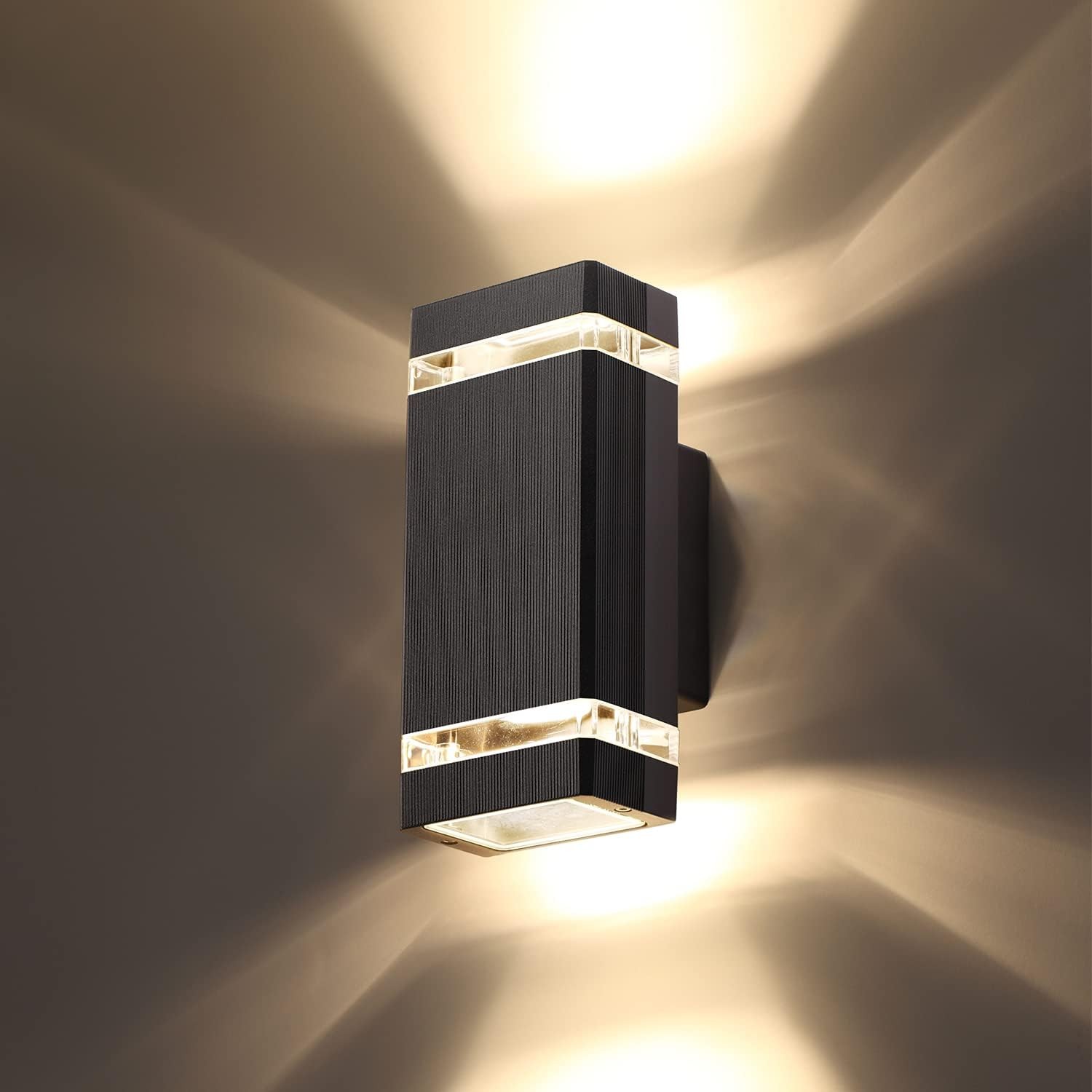 Outdoor Wall Lights Mains Powered, Up Down Outside Wall Lights IP65 Waterproof,