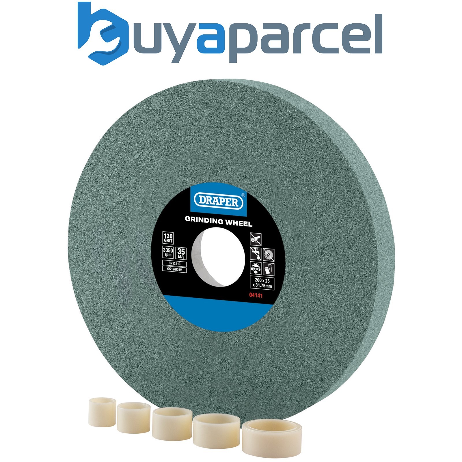 Draper 04141 Silicon Carbide Bench Grinding Wheel, 200 x 25mm, 120G