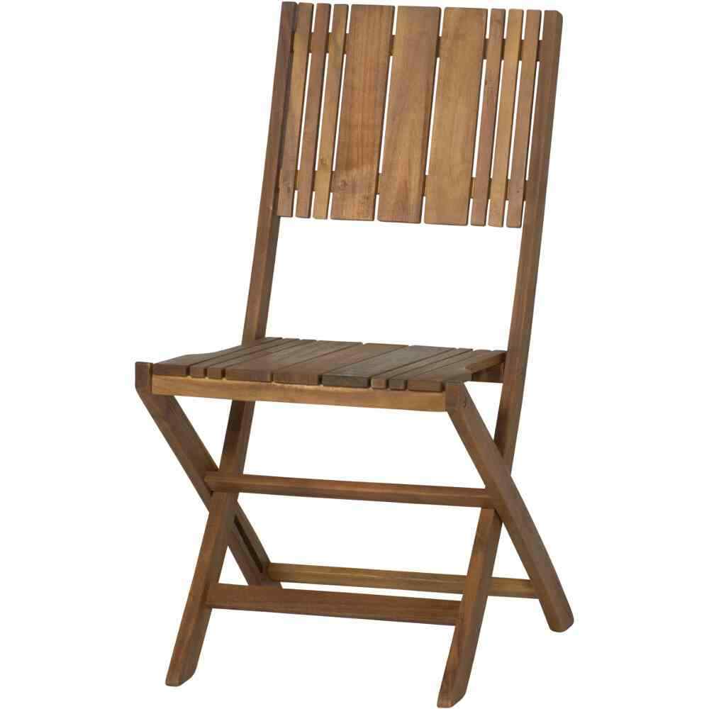 Falun Folding Chair Frame And Surface Acacia Wood FSC -100% Natural Garden