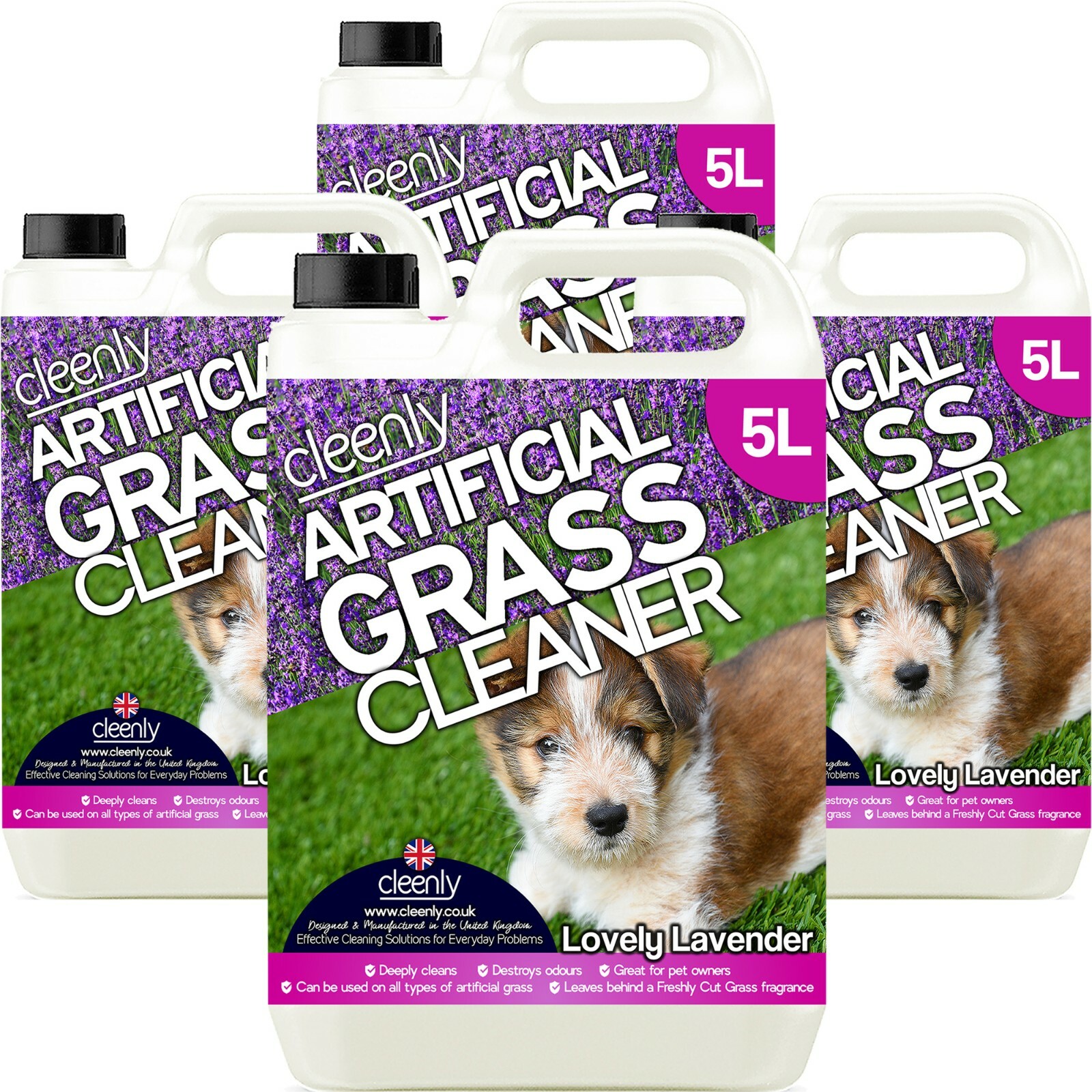 Cleenly Artificial Grass Cleaner Astro Turf Pet Odour Lavender Deodoriser 20L