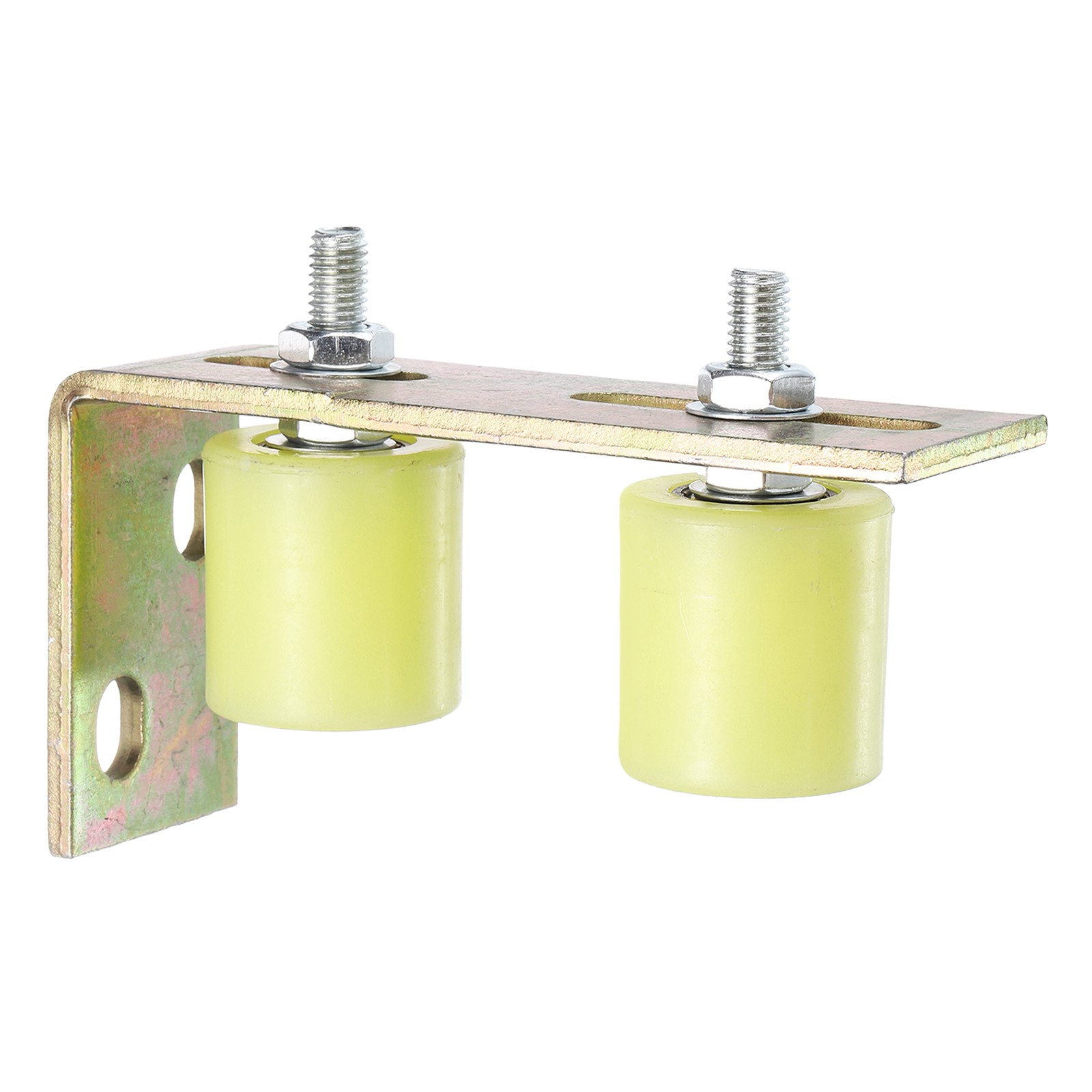 1Set Slide Gate Guide Roller, 1.7" Nylon Gate Support Roller with Bracket Yellow