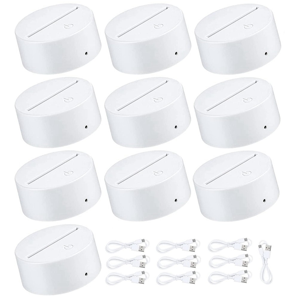 10 Pcs 7 Colors Lamp Base 3D Night LED Light Lamp Base LED Lamp Holder6597