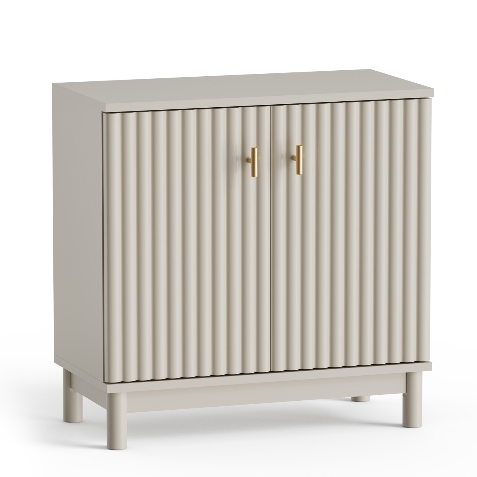 Bathroom Storage Cabinet, Stone Towel Cupboard 2 Door, Vonhaus