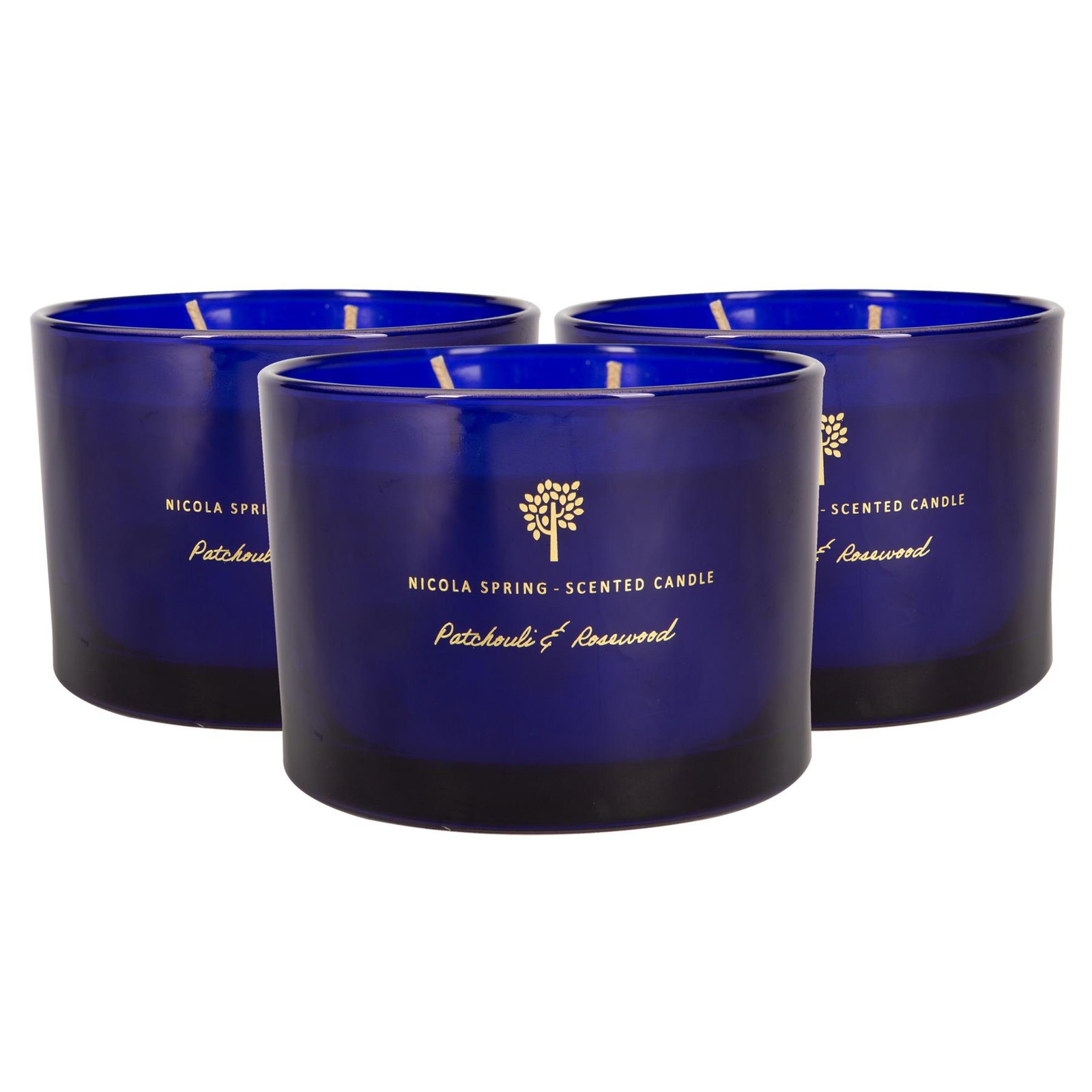 3x Soy Wax Scented Candles Aromatherapy Gift 38hr Burn 350g Patchouli & Rosewood