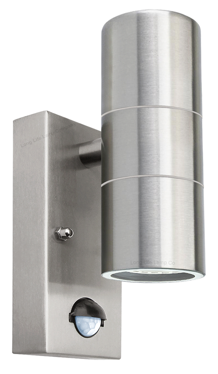 PIR Stainless Steel Up Down Outdoor Wall Light With Movement Sensor ZLC0204 IP44