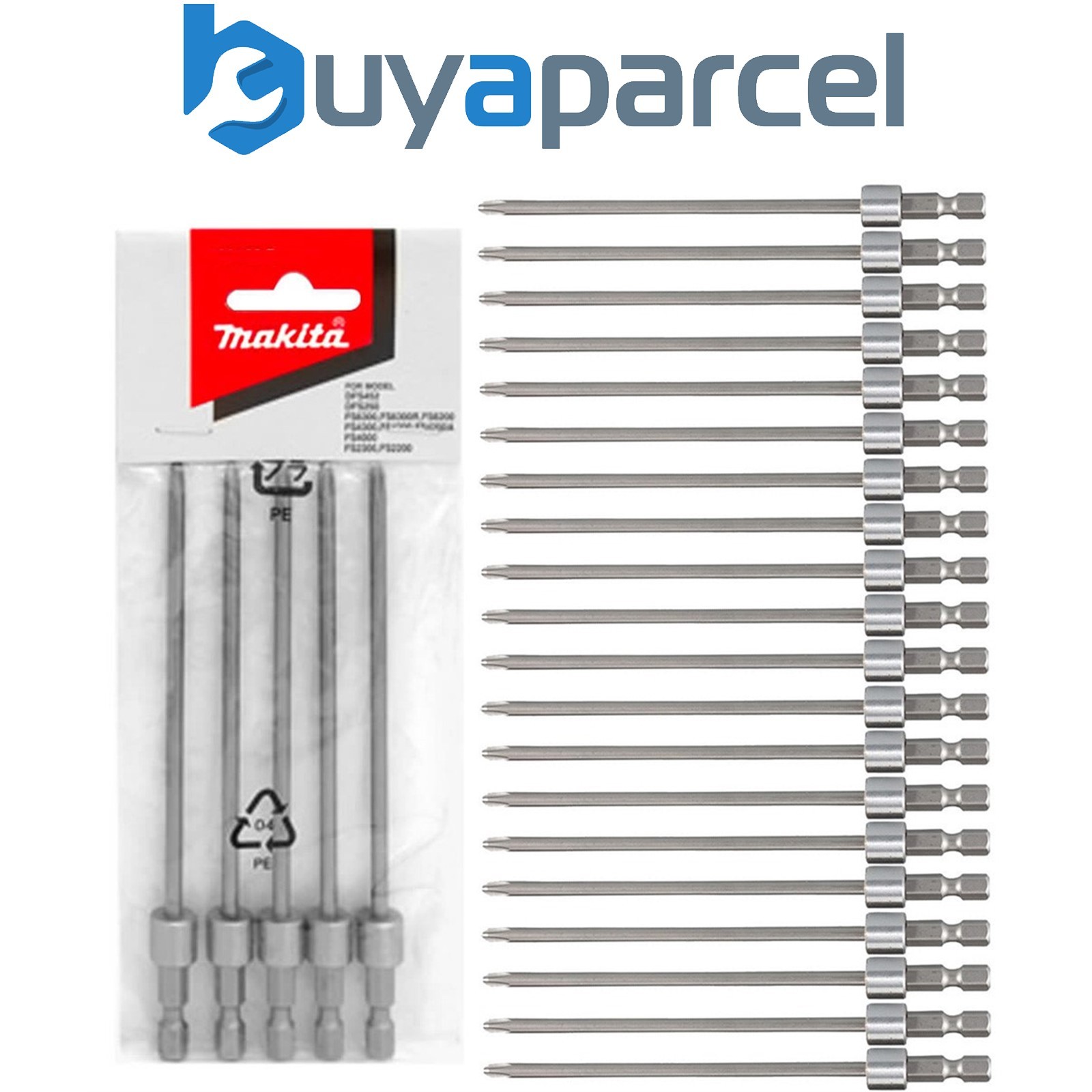 Makita 130mm PH2 Bits 20 Pack for Autofeed Drywall Screwdriver DFS452 DFS250