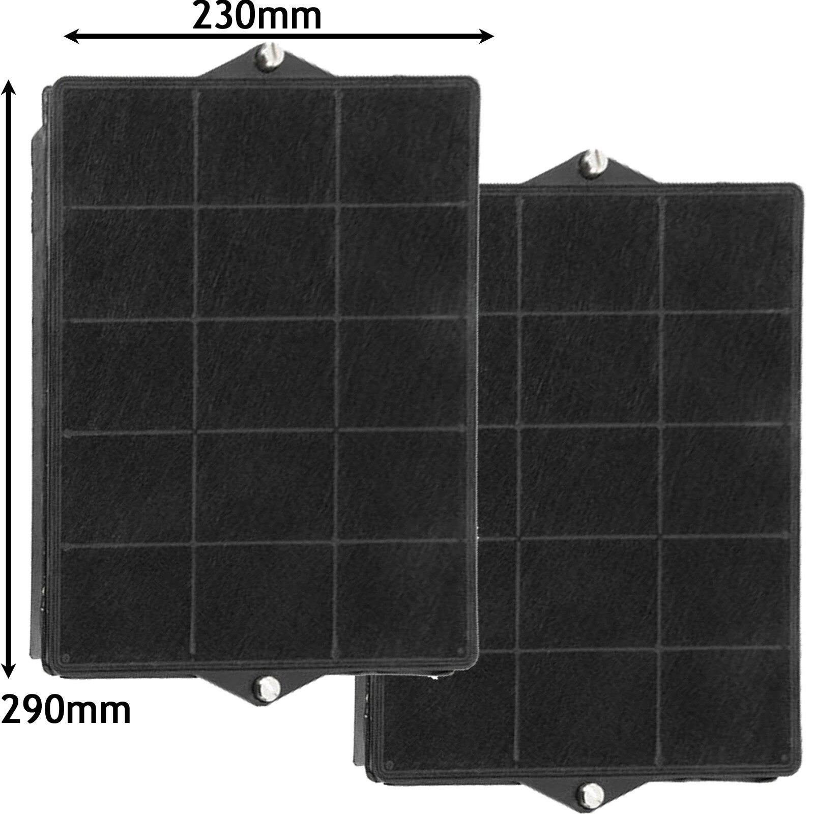 Cooker Hood Carbon Filter Elica 160 GORENJE BAUKNECHT PROLINE 290x230x37mm x 2