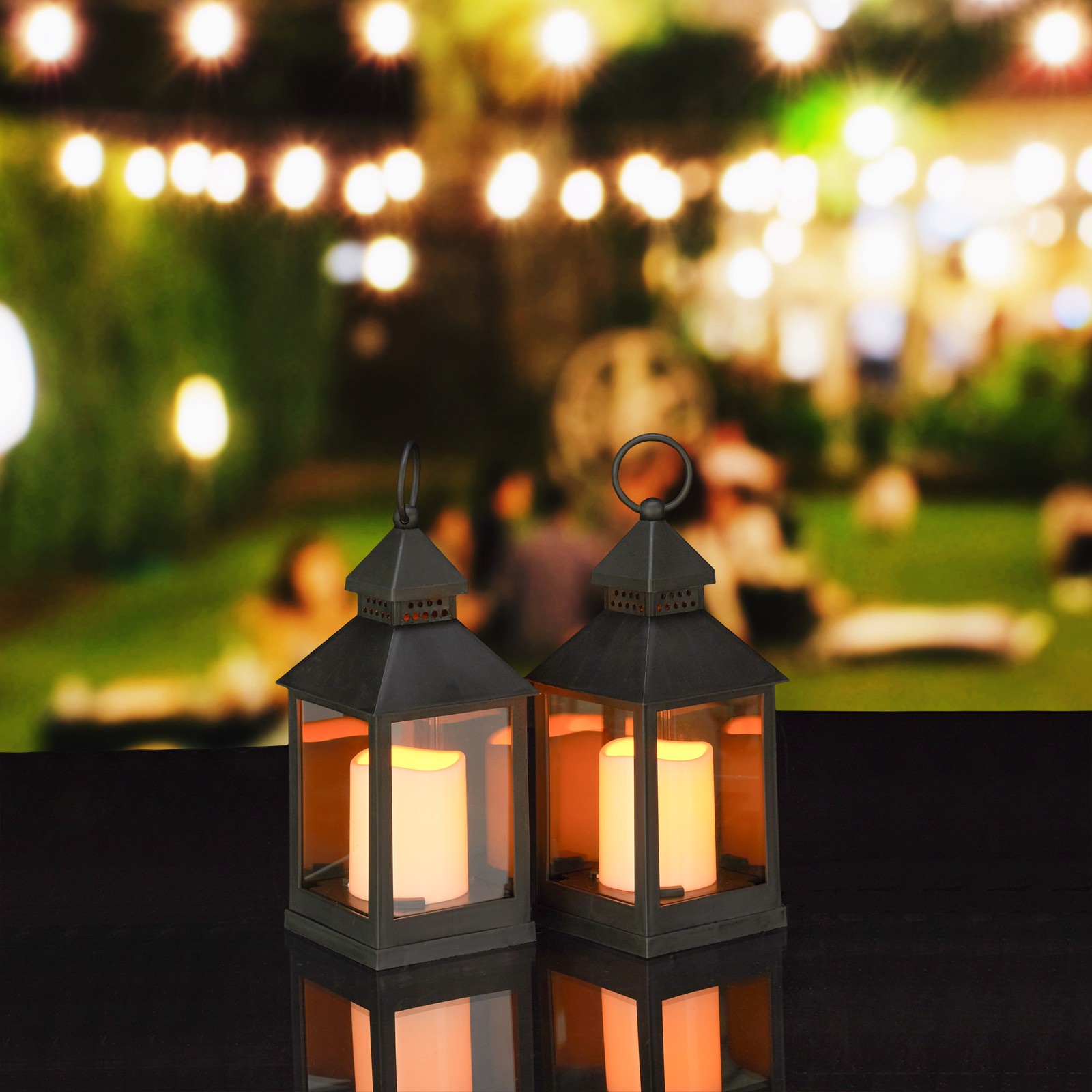 Led lantern set Outdoor Decorative Lights Vintage Style Lanterns Waterproof