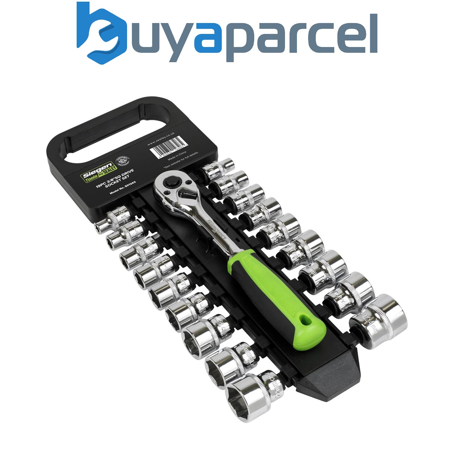 Sealey S01243 Siegen Socket Set 3/8"Sq Drive 19pc