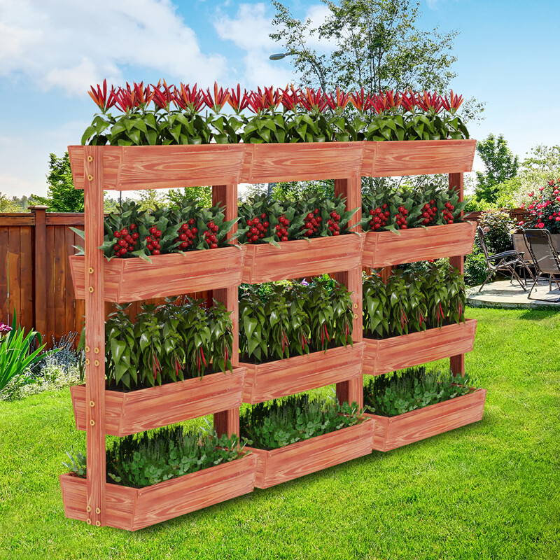 Extra Large Raised Garden Bed Thicken Wooden Vertical Garden Planter Flower Box
