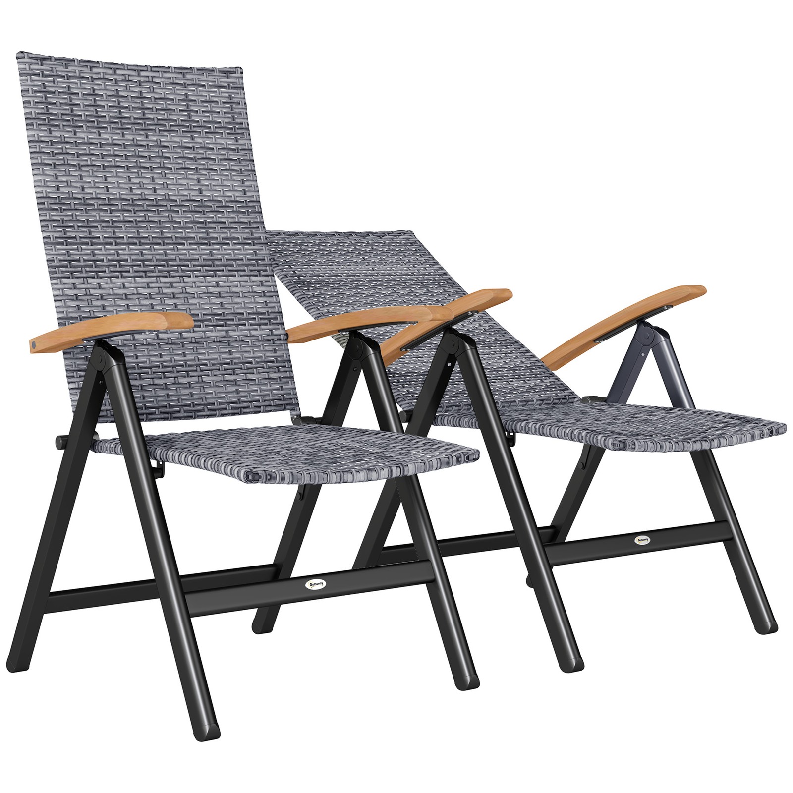 Outsunny Folding Dining Chairs w/ Reclining Back, Refurbished