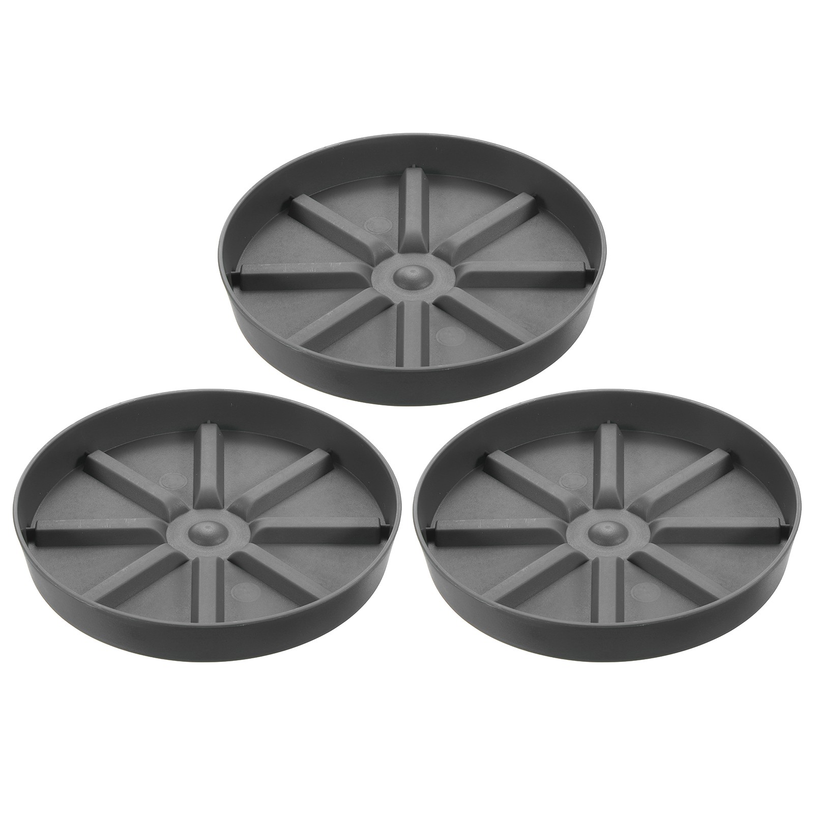 3pcs Plant Pot Saucers 10.5 Inch Plastic Round Plant Pot for Home Garden, Gray