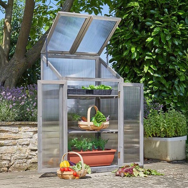 3 Tier Wooden Greenhouse Grow House Framed Seeds Vegetables Flowers Garden Patio