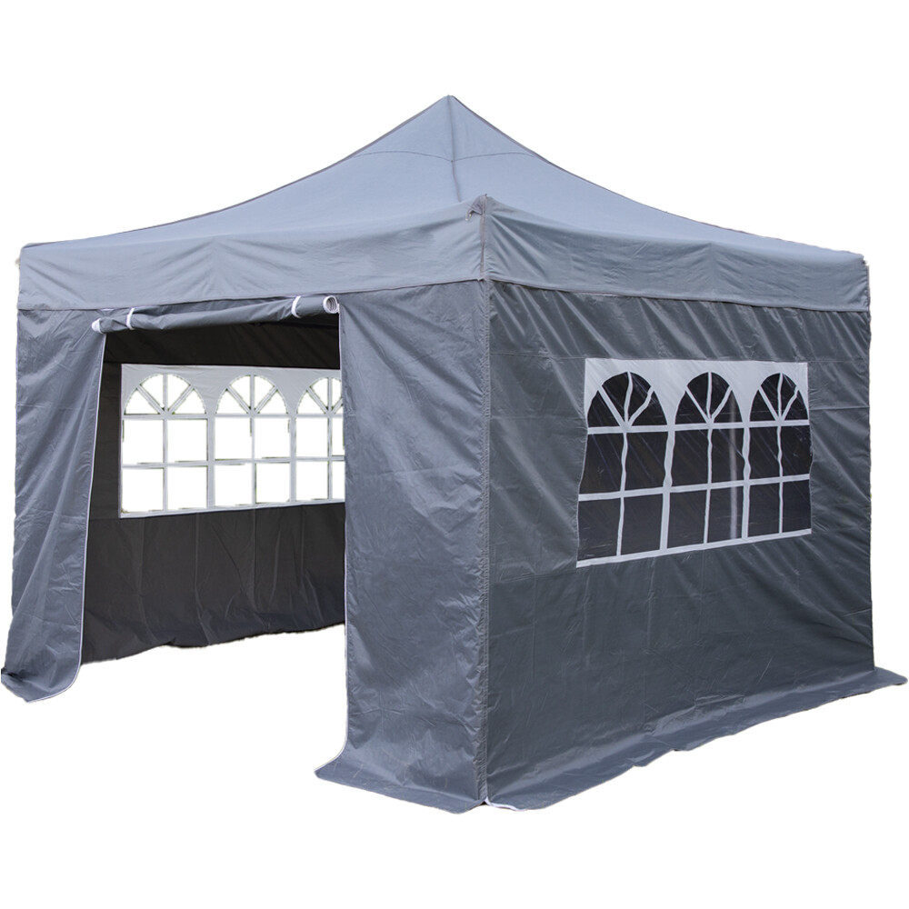 3x6m Pop-Up Gazebo & Side Walls Set GREY - Strong Outdoor Garden Pavillion Tent