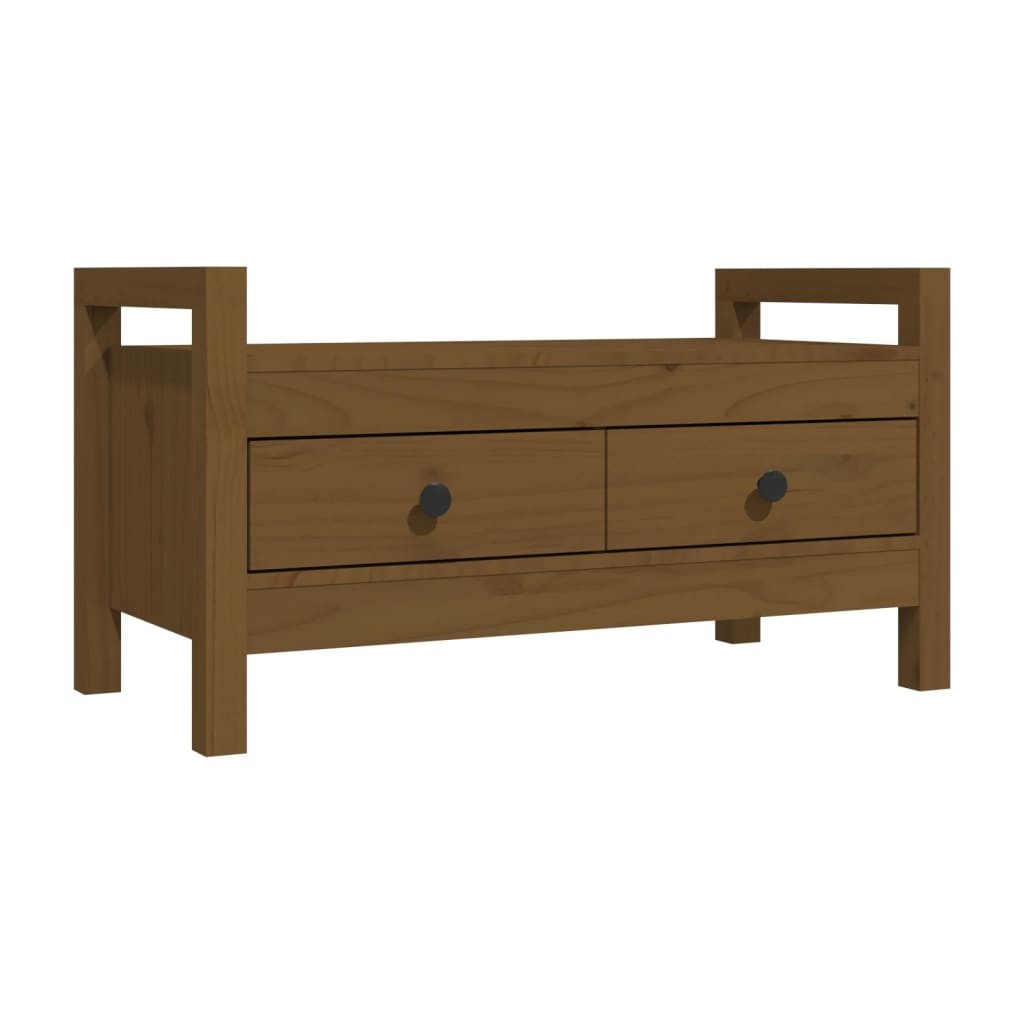 Solid Wood Pine Hall Bench Honey Brown Entryway Storage Seating vidaXL