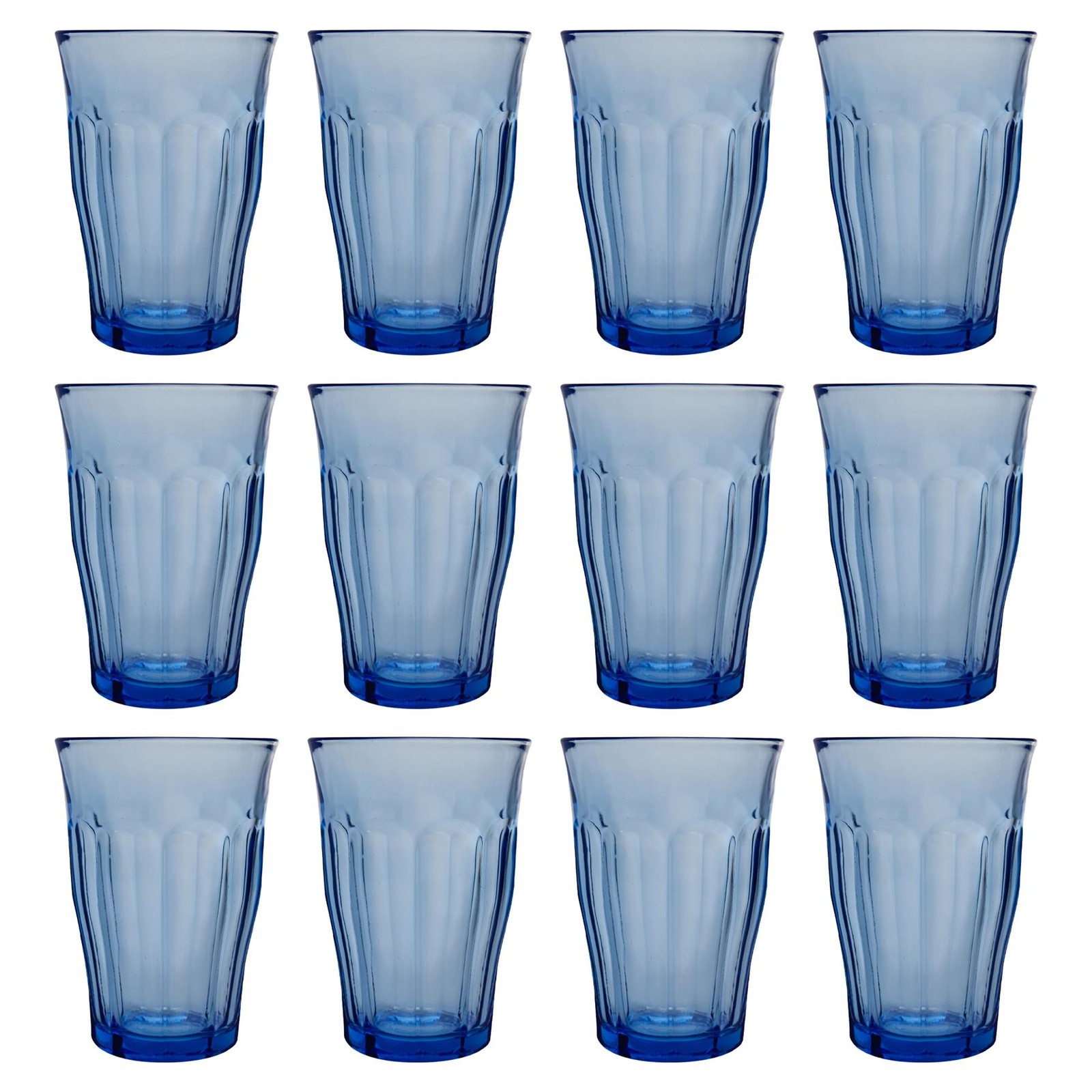12x Duralex 360ml Picardie Highball Glasses Marine Juice Cocktail Drinking Set