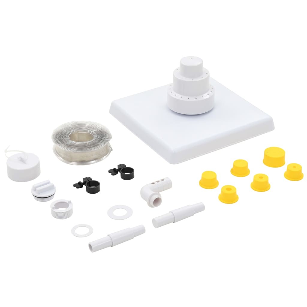 13 Piece Pool Grecian Fountain White Height Adjustable Outdoor Pump vidaXL