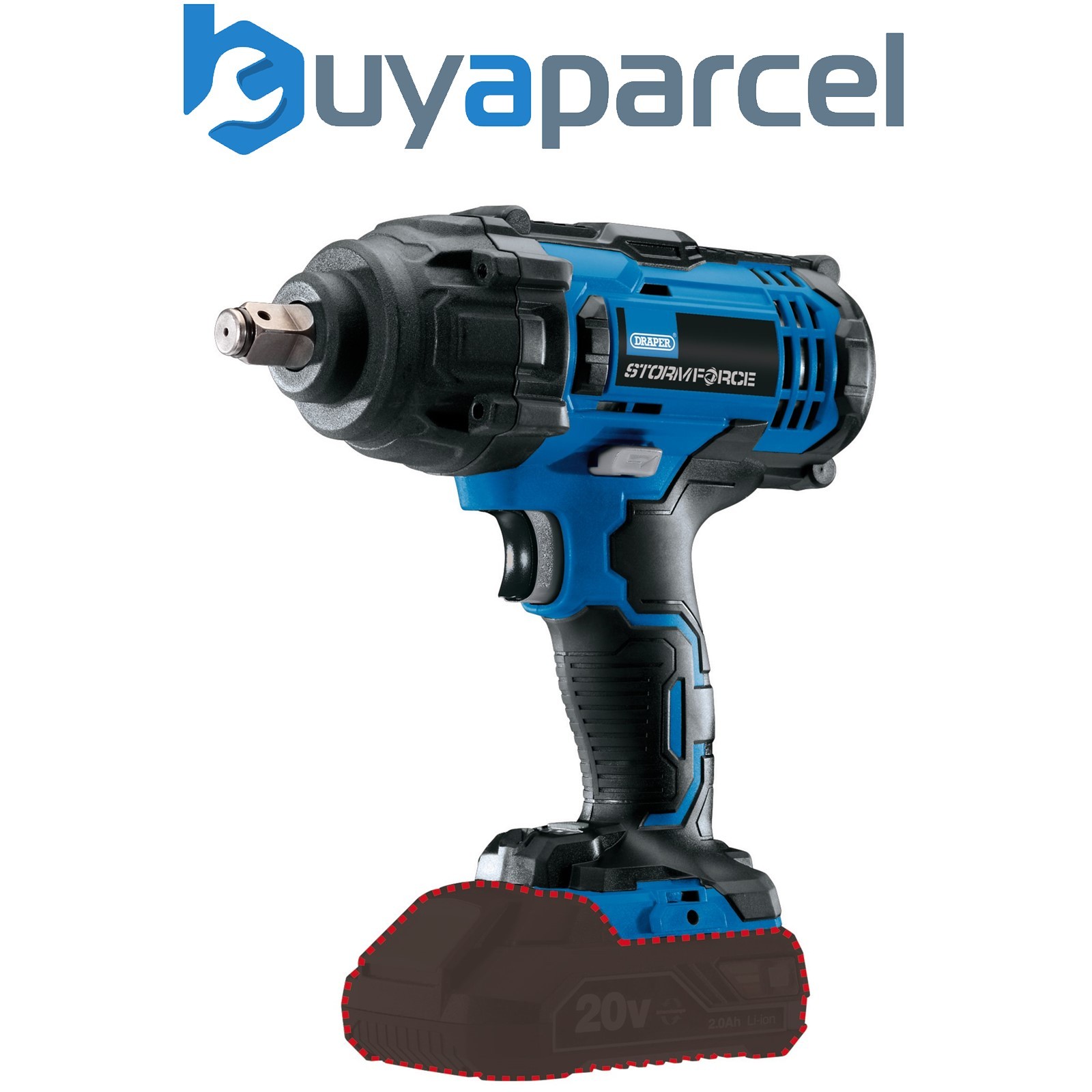 Draper 89518 Draper Storm Force 20V Mid-Torque Impact Wrench, 1/2" Sq. Dr., 400N