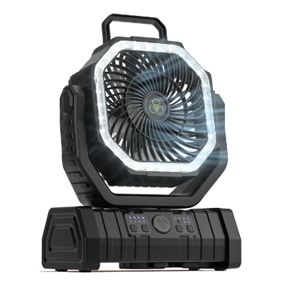 10000mAh Battery Fan Rechargeable with Hook&Bright LED Light Remote Control7190