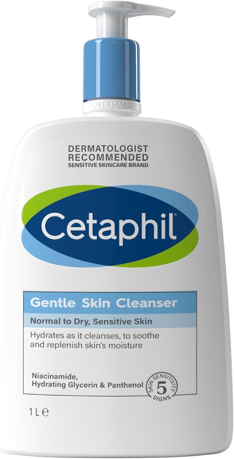 Cetaphil Gentle Skin Cleanser 1L Face & Body Wash For Normal To Dry Sensi