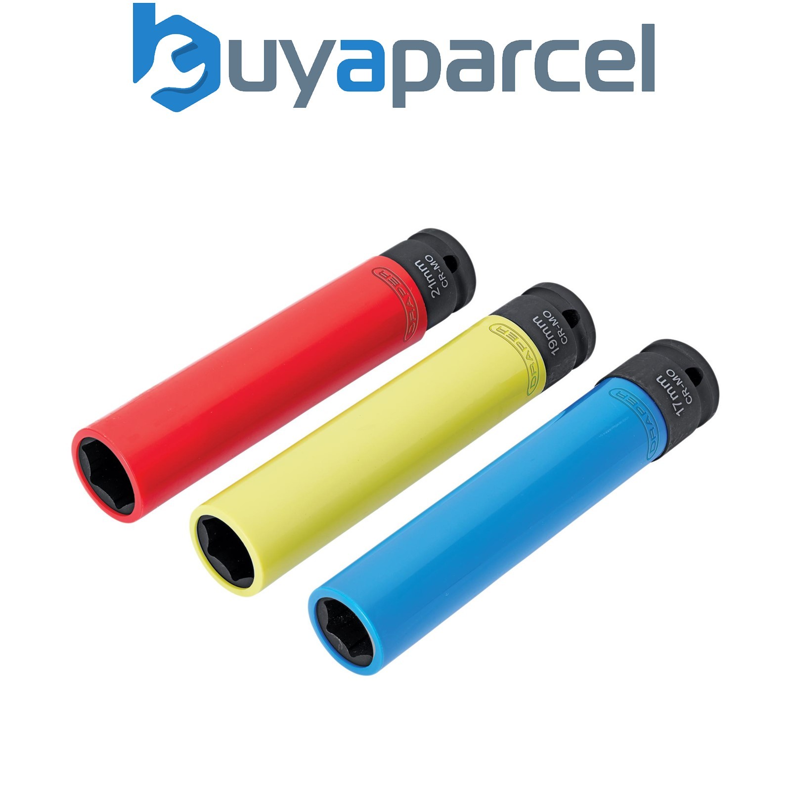 Draper 07121 Extra Long Alloy Wheel Nut Socket Set, 1/2" Sq. Dr. 150mm (3 Piece)