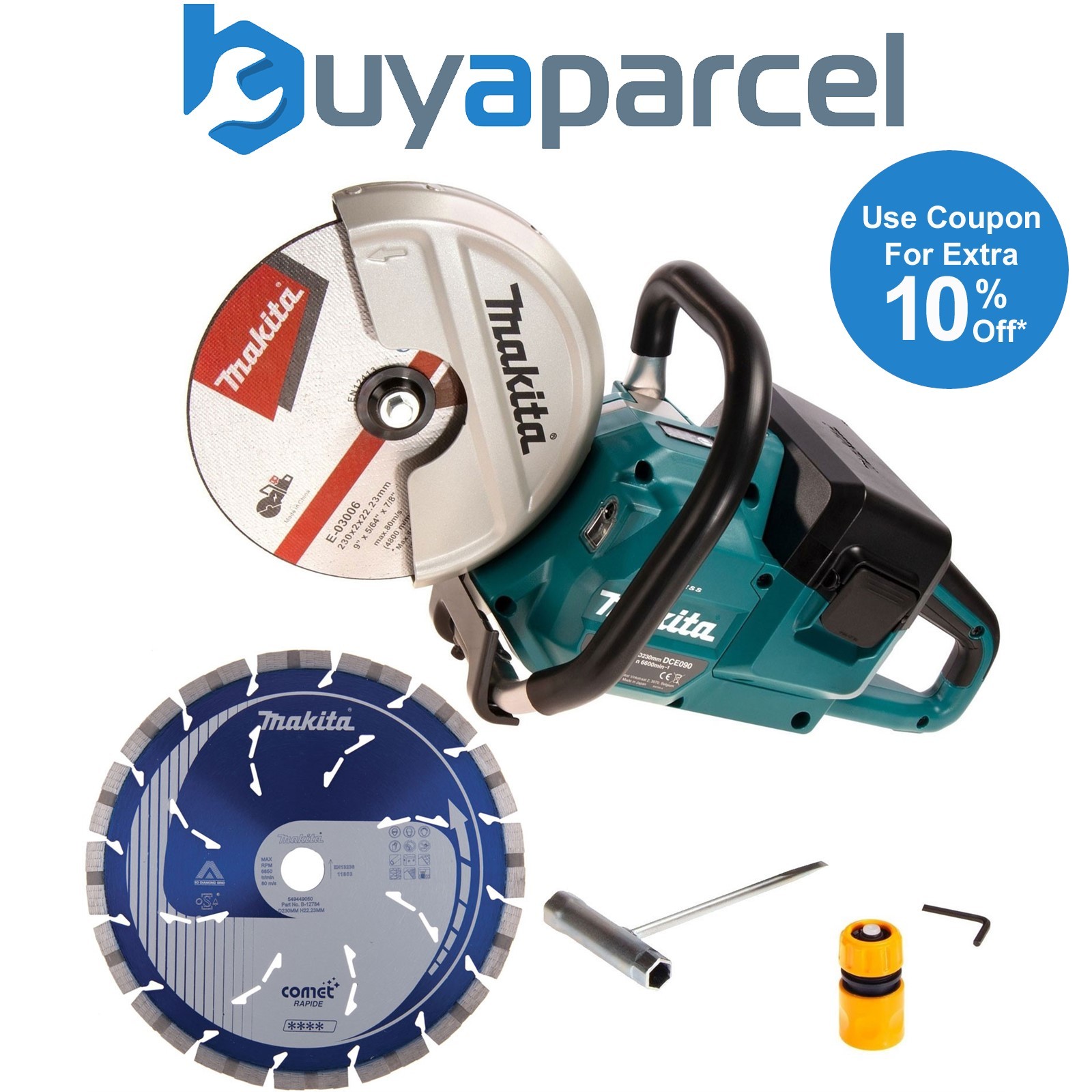 Makita DCE090ZX1 Twin 18v 9" Cordless Brushless Disc Cutter Bare + Comet Blade