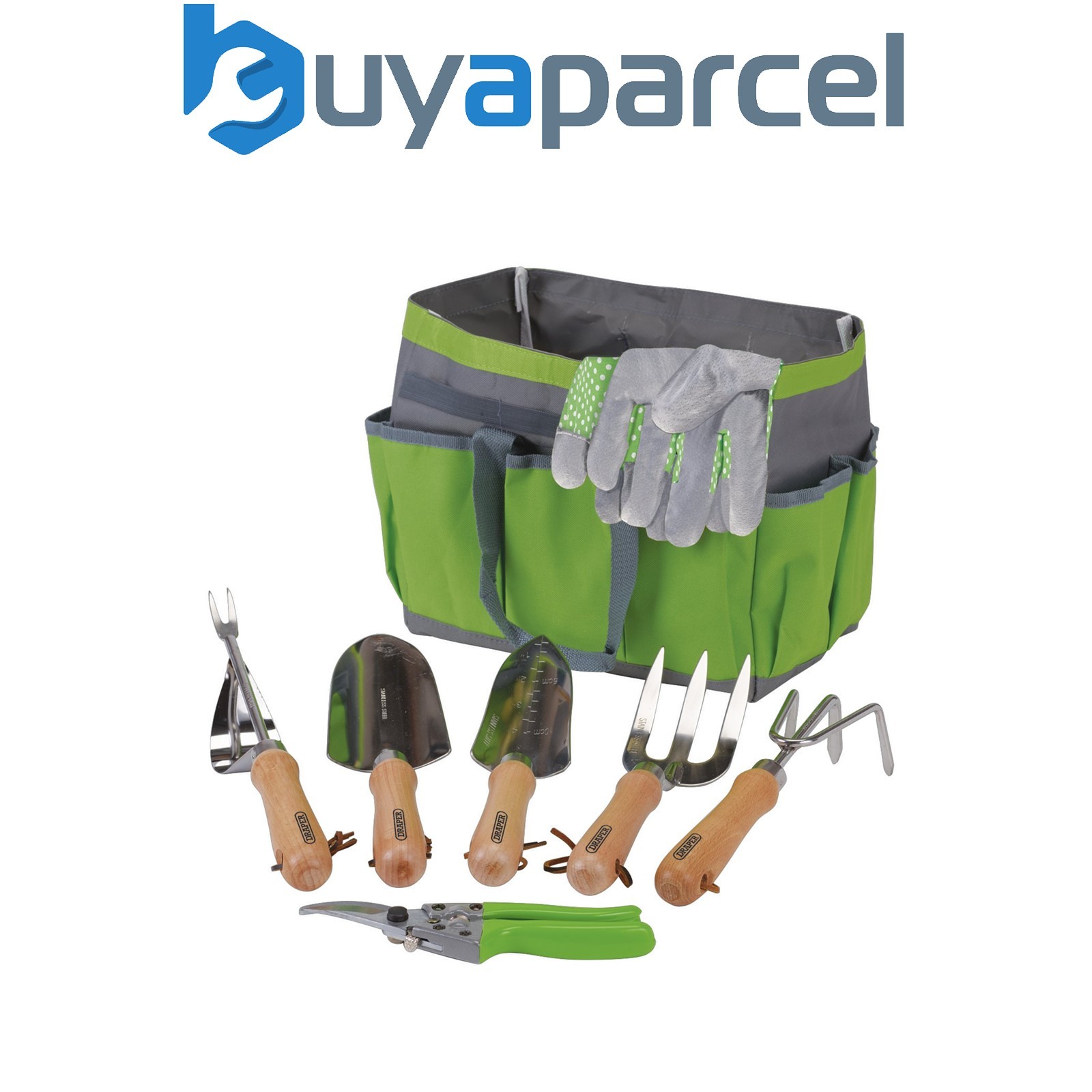 Draper 08997 Stainless Steel Garden Tool Set with Storage Bag (8 Piece)
