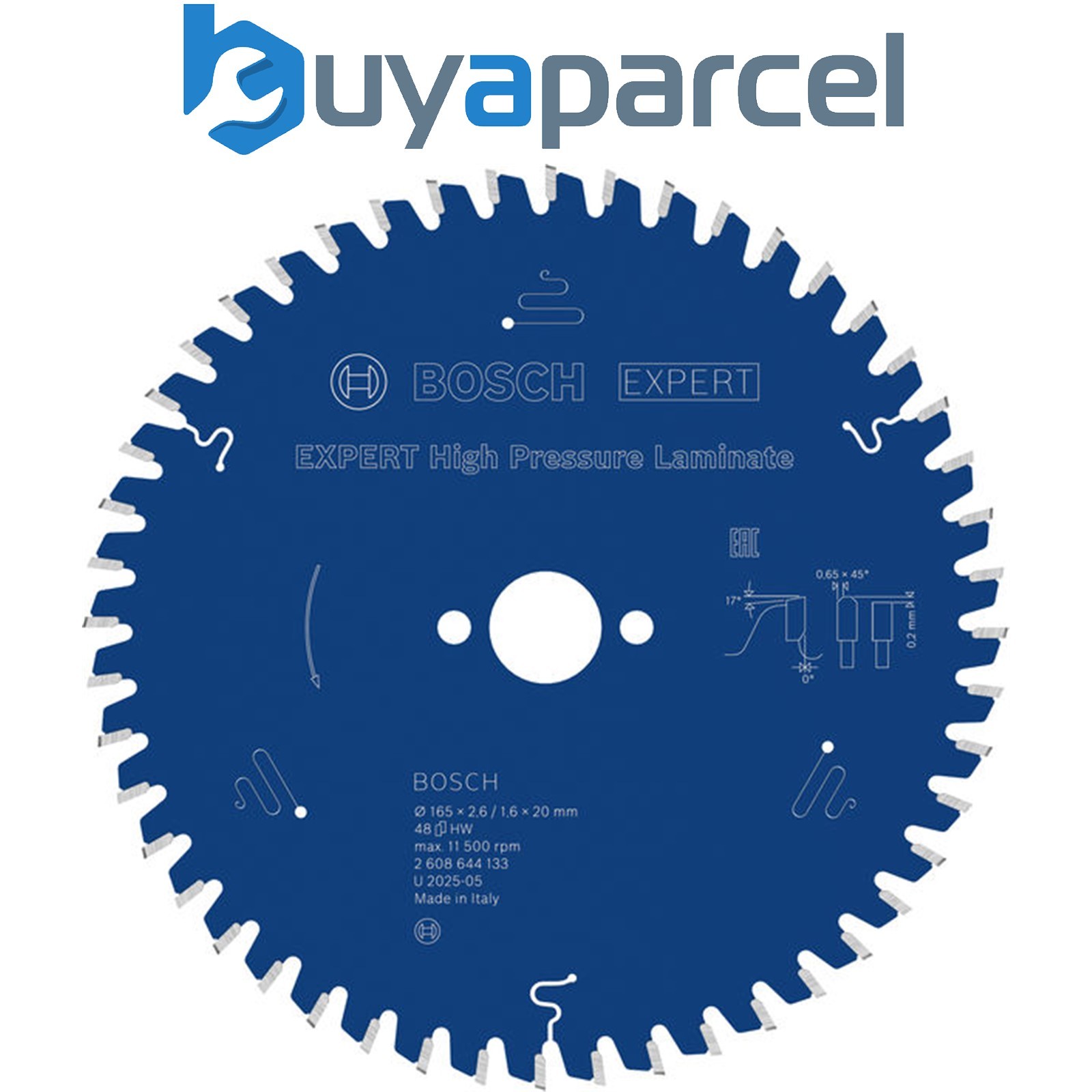 Bosch EXPERT High Pressure Laminate Circular Saw Blade 165 x 2.6/1.6 x 20mm T48