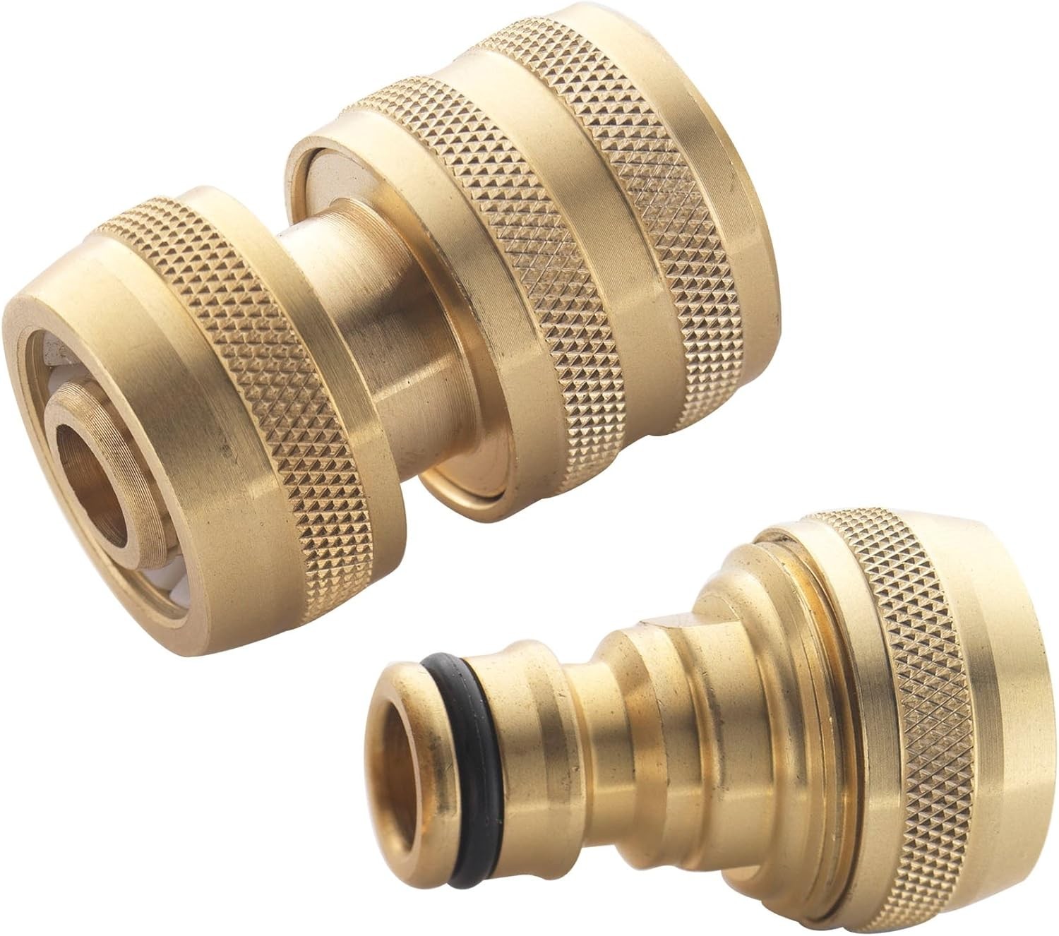 Spear & Jackson BWF3 1/2" Female & 1/2" Male Brass Hose Connectors, Bronze
