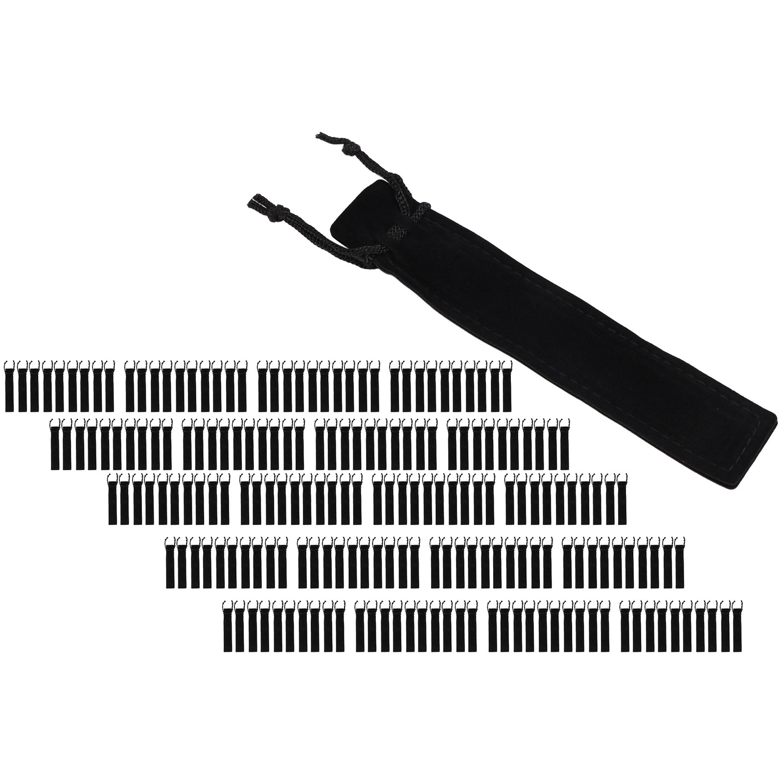 200 Pcs Black Velvet Pen Pouch Sleeve Holder Single Pen Bag Case Pencil Bag Z5S5