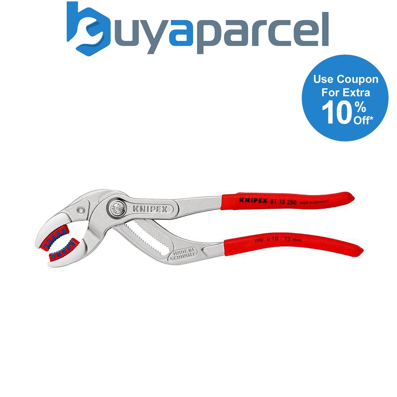 Draper 25754 KNIPEX 81 13 250 SB Siphon and Connector Pliers, 250mm (self-servic