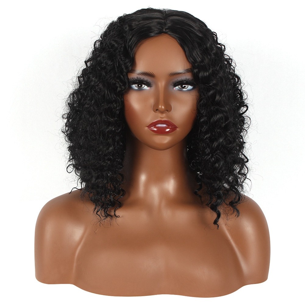 2X(Wig Lace Front Wig Women'S Wig Glue- Lace Wig Short Curly Wig Afro2944