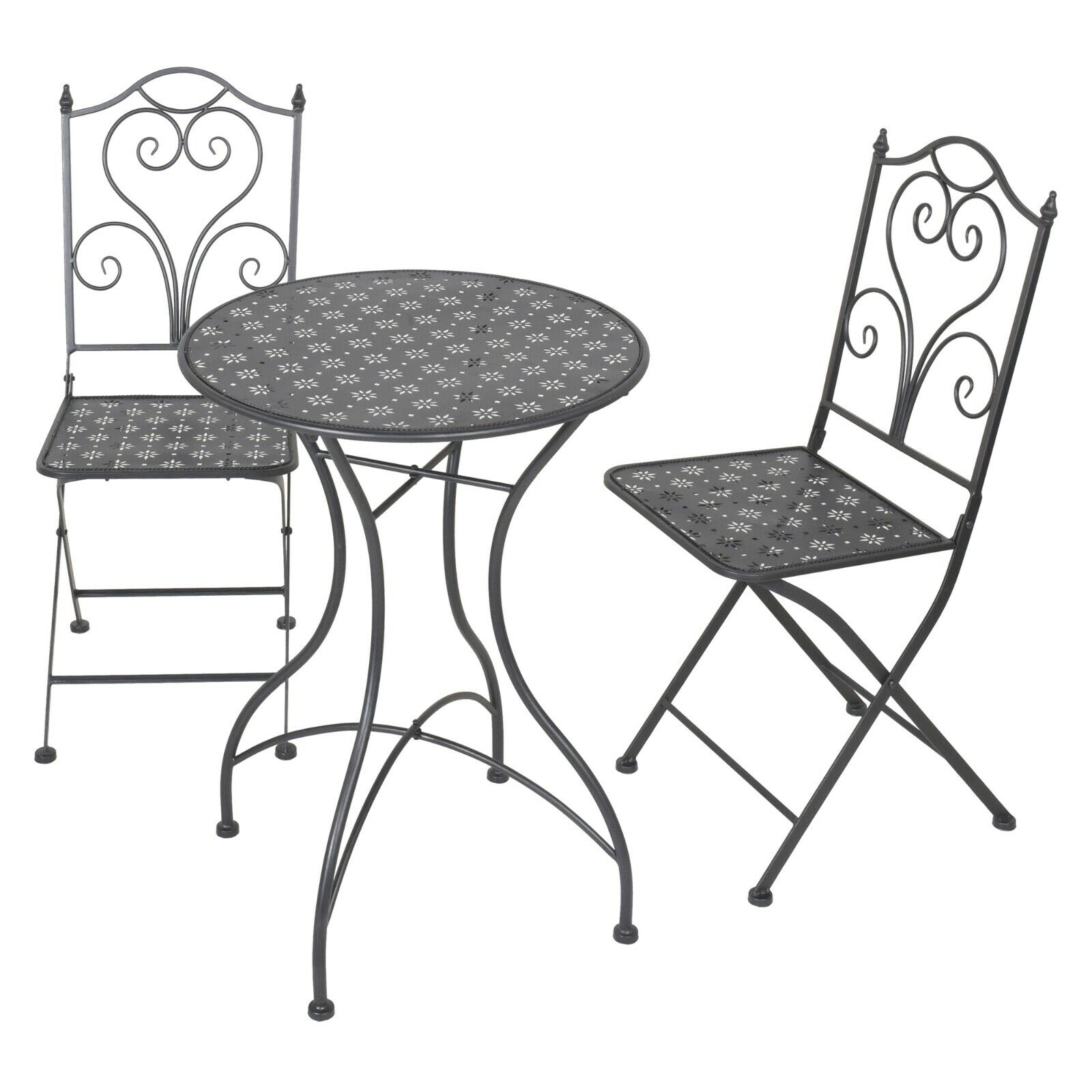 3 piece outdoor garden lounge bistro patio balcony picnic metal furniture set