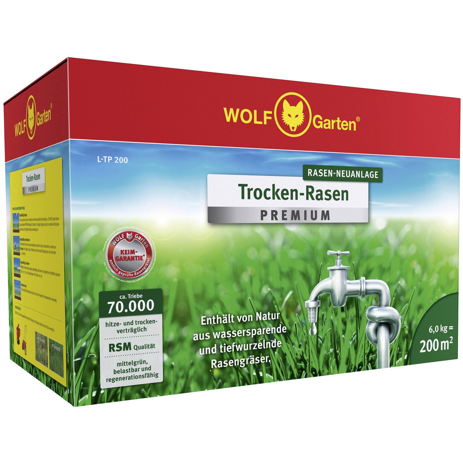 WOLF-Garten L-TP 200 Dry Lawn Seed Mix for Resilient Lawns