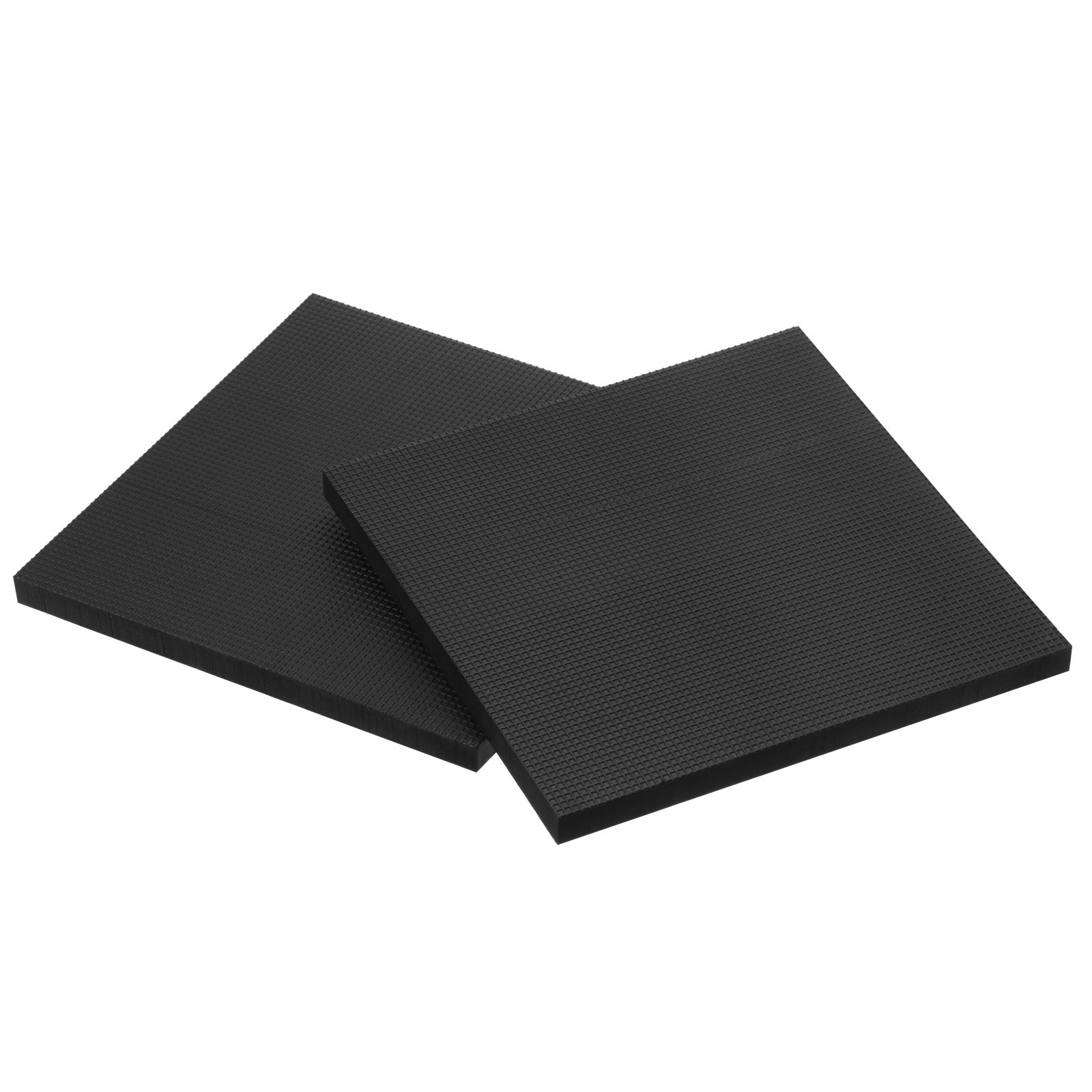 2pcs 6x6x0.4" Rubber Bench Block Square Metal Stamping Hammer Nonslip Base Black